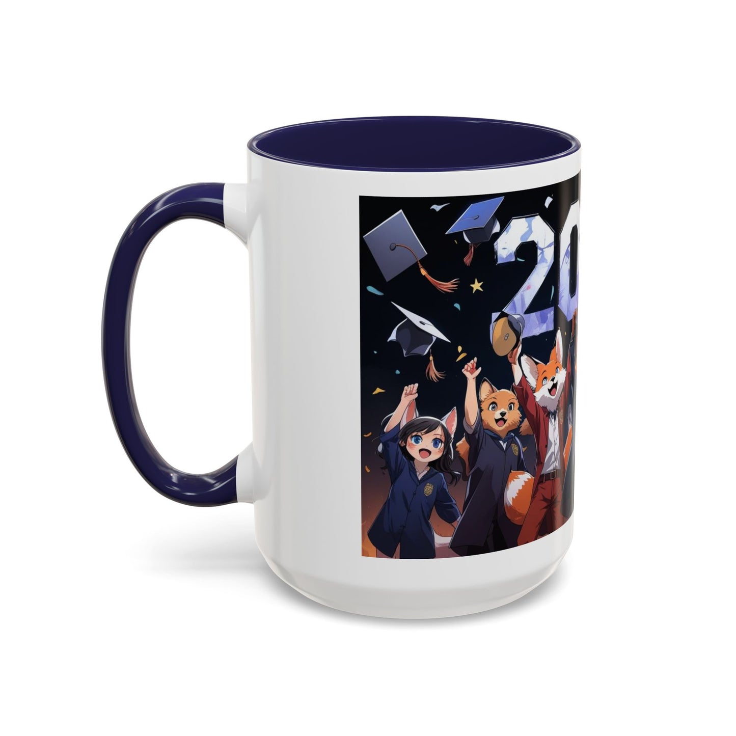 Anime Animals Graduation Celebration Coffee Mug, Funny Animal Graduation Mug, Custom Graduate Gift, Class of 2025 Mug, Unique Graduation Present