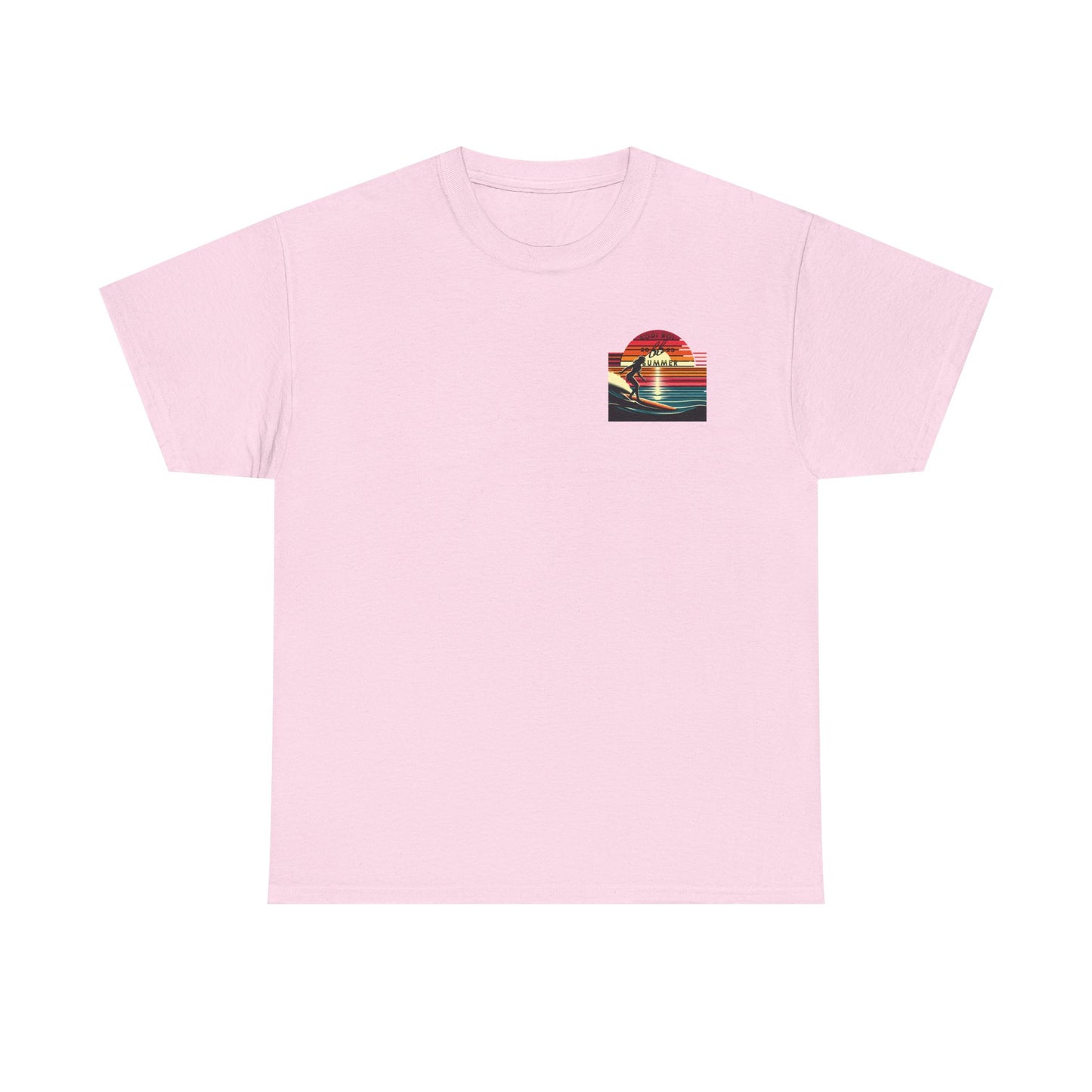 Surf Sunset Unisex Heavy Cotton Tee | Relaxed Summer Vibe, Perfect for Beach Days, Vacation, Gifts, Casual Wear, Fun Times