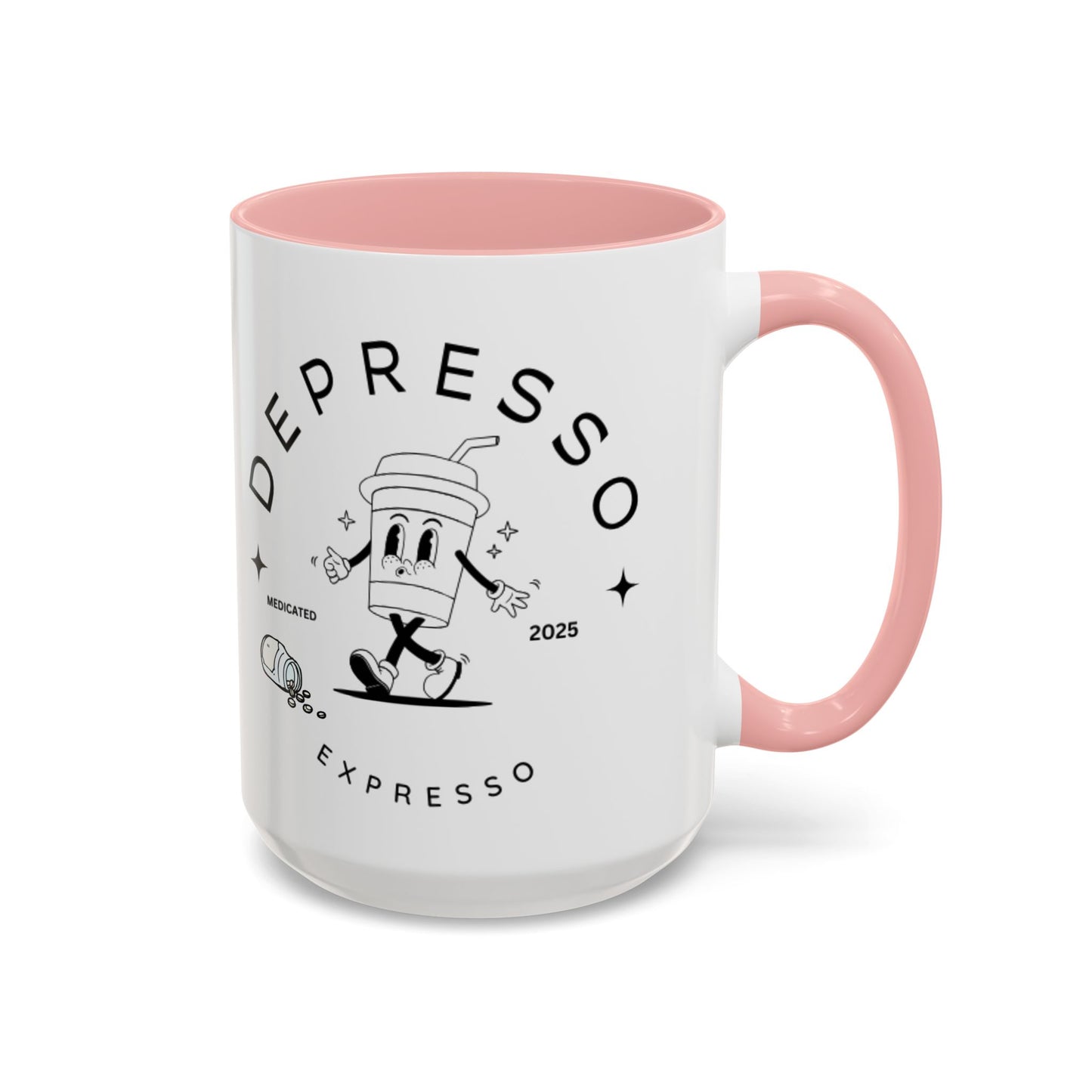 Coffee Mug, Funny Espresso Mug, Gift for Coffee Lovers, Depresso Expresso Humor Cup, Kitchen Decor, Barista Gift, Quirky Beverage Cup,