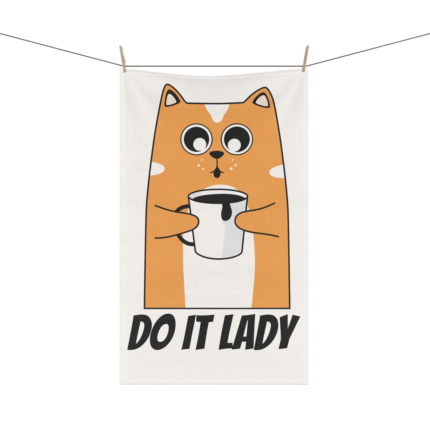 Cute Cat Tea Towels, Do It Lady Kitchen Decor, Gifts for Cat Lovers, Fun Home Accessories, Funny Kitchen Towels