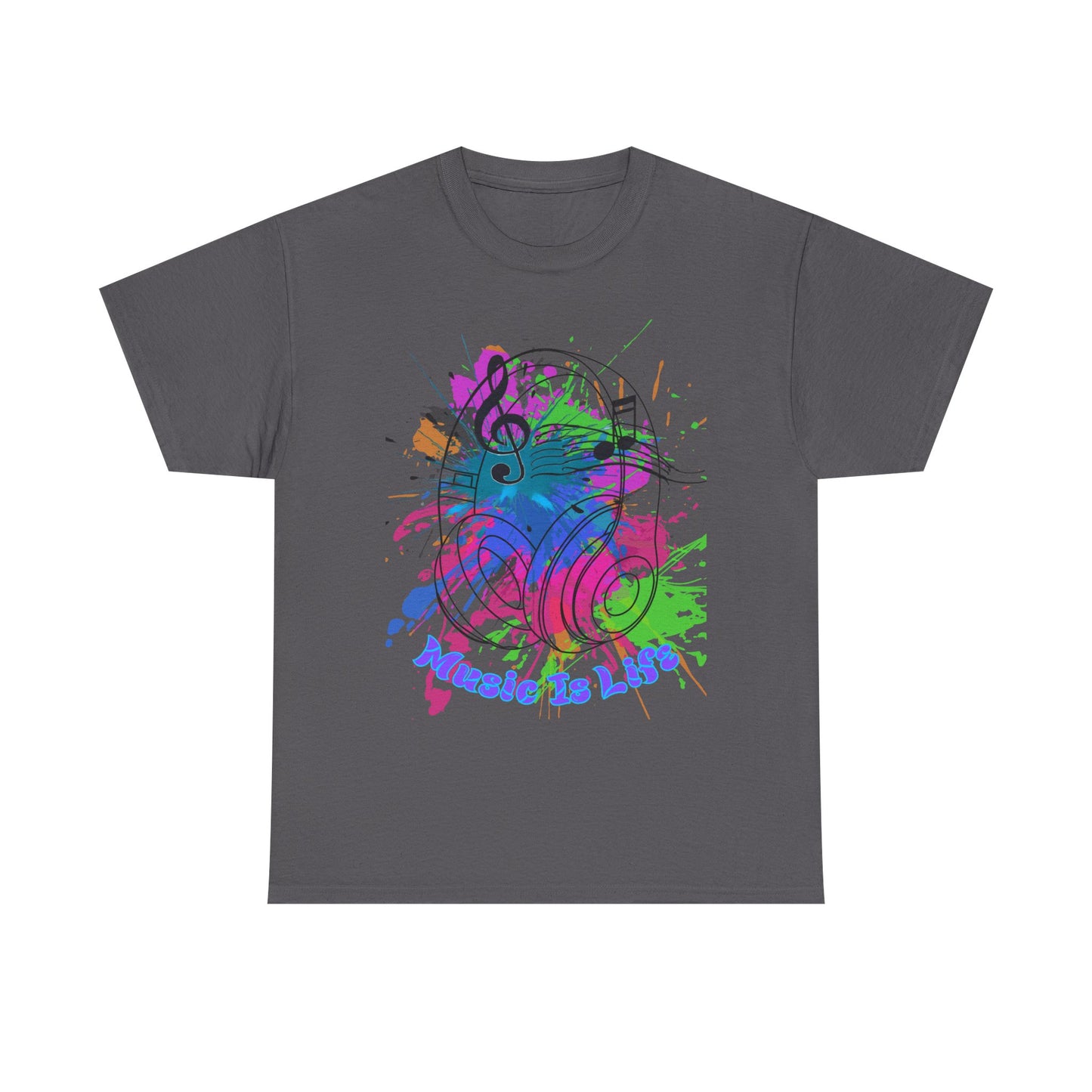Music Is Life Unisex Heavy Cotton Tee - Perfect for Music Lovers, Gift for Musicians, Concerts, Festivals, Everyday Wear