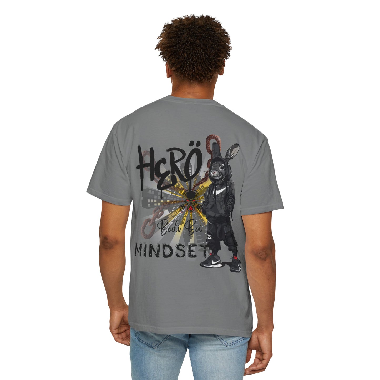 Hero Mindset Unisex Garment-Dyed T-shirt, Motivational Tee, Streetwear, Casual Wear, Gift for Him/Her, Urban Style Shirt
