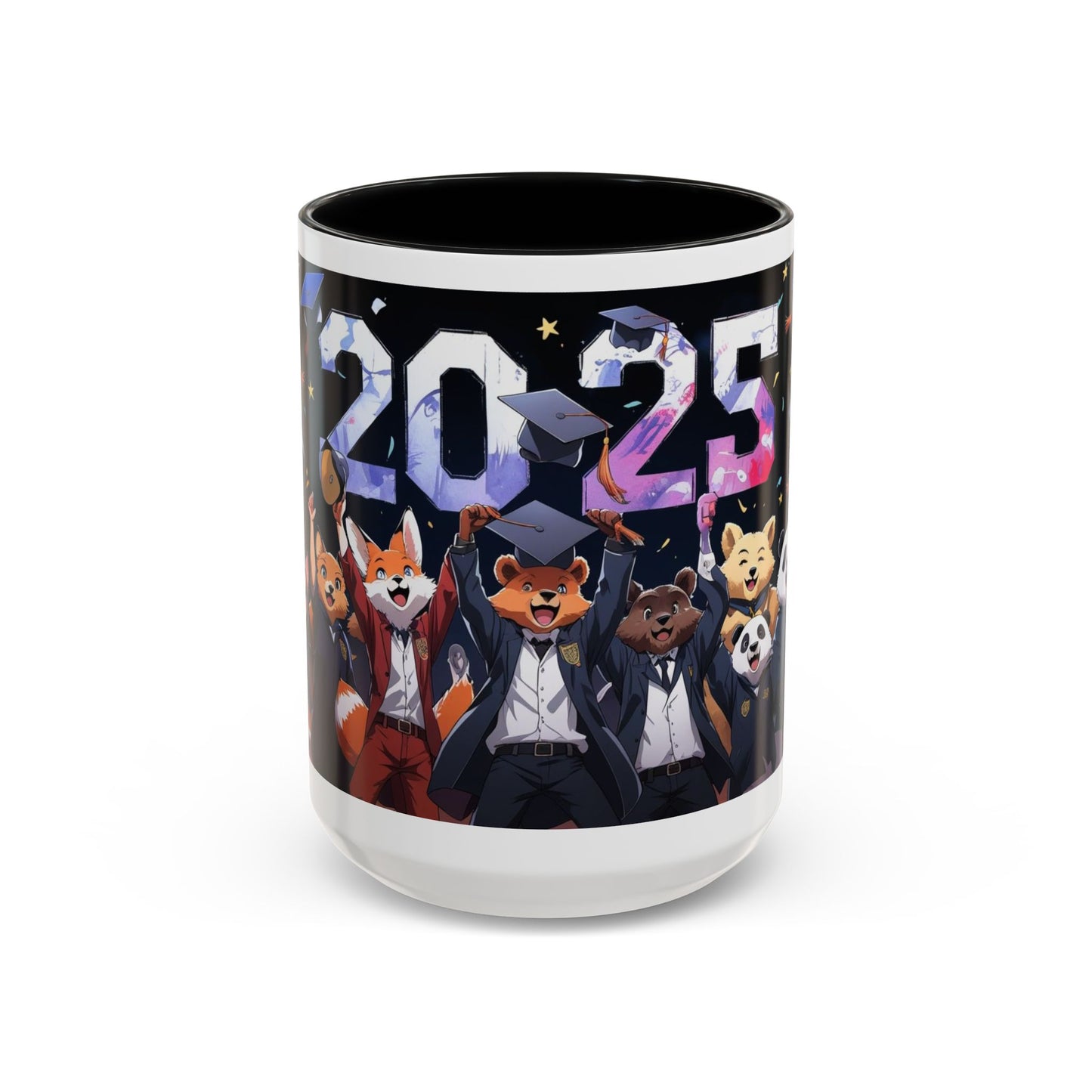 Anime Animals Graduation Celebration Coffee Mug, Funny Animal Graduation Mug, Custom Graduate Gift, Class of 2025 Mug, Unique Graduation Present