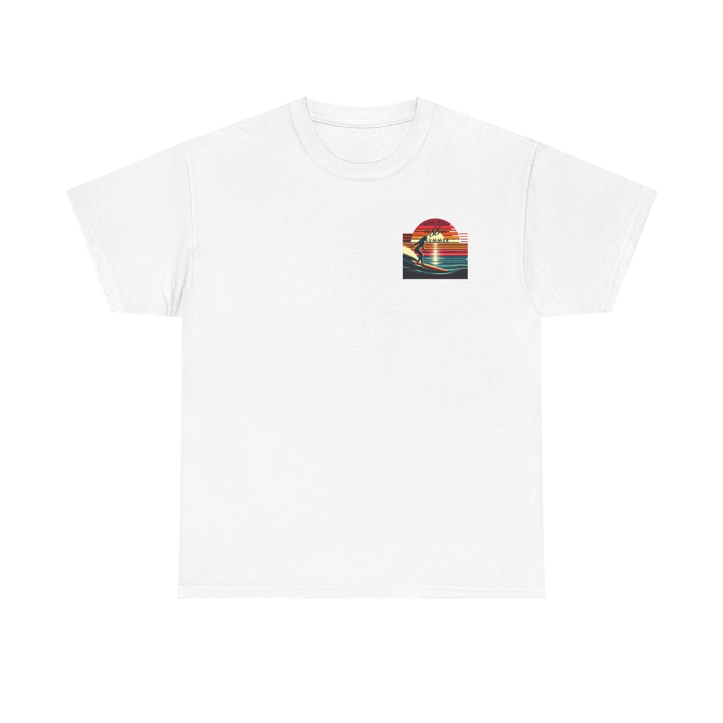 Surf Sunset Unisex Heavy Cotton Tee | Relaxed Summer Vibe, Perfect for Beach Days, Vacation, Gifts, Casual Wear, Fun Times