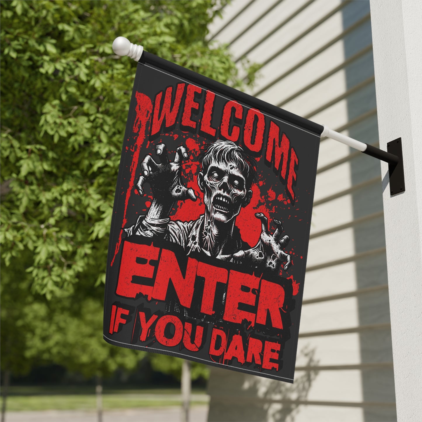 Spooky Garden Banner: Halloween Decor, Yard Sign, Outdoor Decoration, Fall Festivities, Haunted House