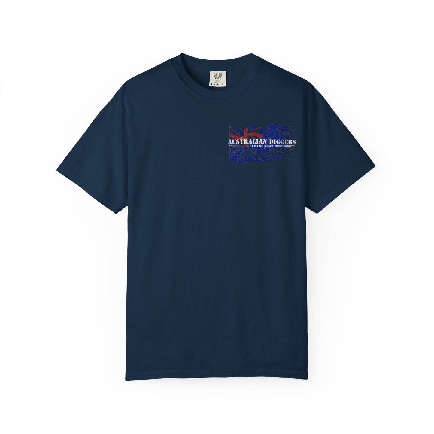 Australian Diggers Garment-Dyed T-Shirt, Commemorative Apparel, Casual Wear, Veterans' Day Gift, Vintage Style Tee, Unisex Fashion