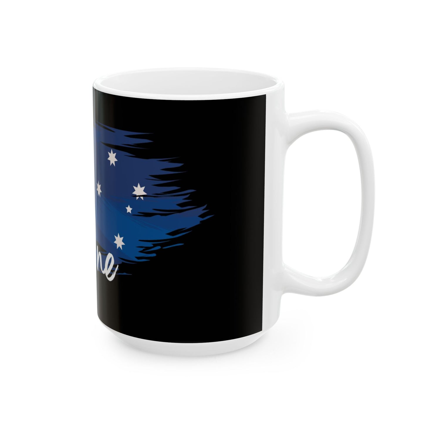 Ceramic Mug with Australian Flag only one Design, Perfect for Coffee Lovers, Gift for Australia Day, Personalized Travel Mug, Black and White Decor