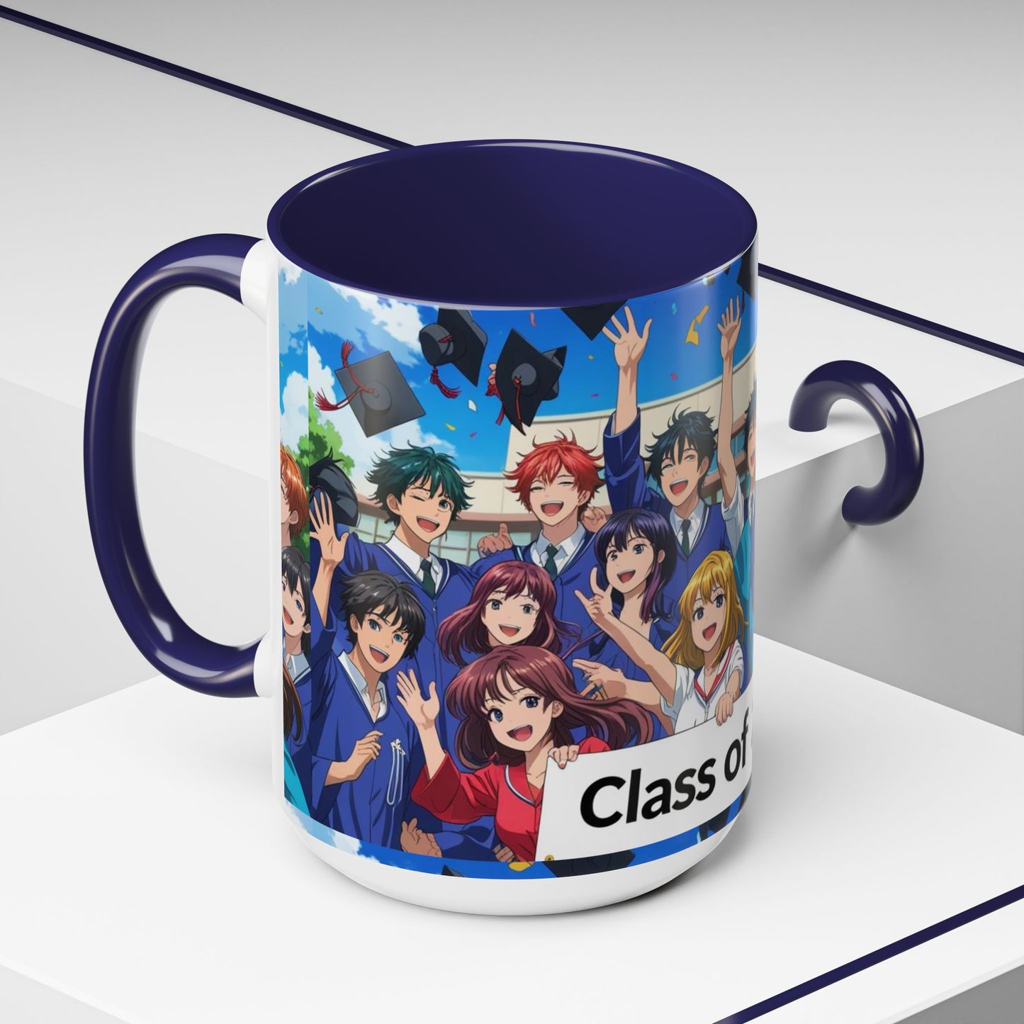 Anime Graduation Coffee Mug for Class of 2025, Personalized Gift, School Memories, Graduation Celebration, Unique Teacher Gift
