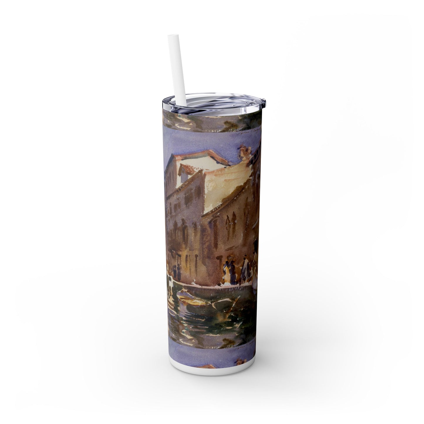 Artistic Skinny Tumbler with Straw, 20oz, Coffee Cup, Travel Mug, Gift for Art Lovers, Home Decor, Water Bottle, Monet Inspired