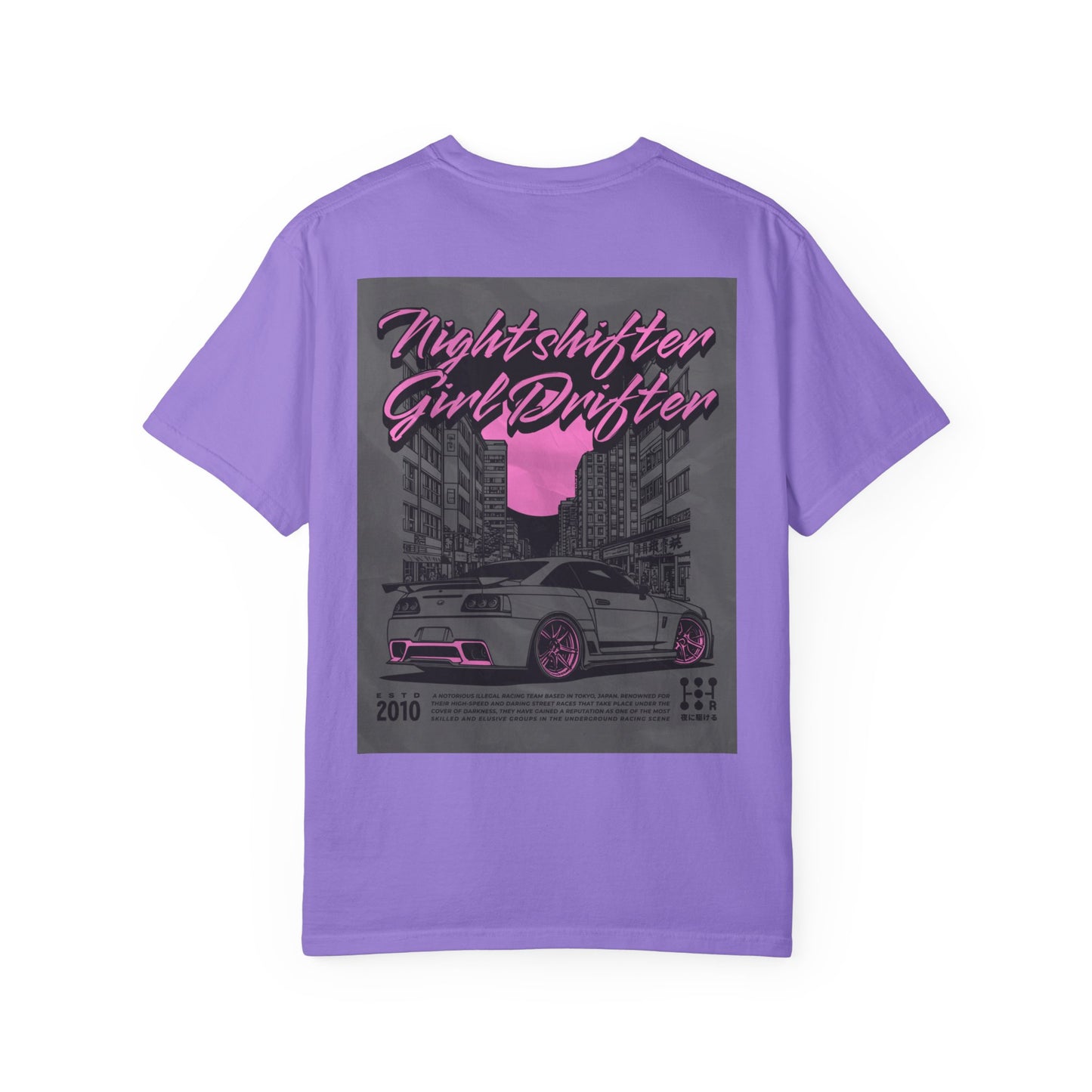 Nightshifter Girl Drifter T-shirt | Unisex Retro Car Tee | Perfect for Car Lovers, Night-Outs, Birthdays, and Gifts