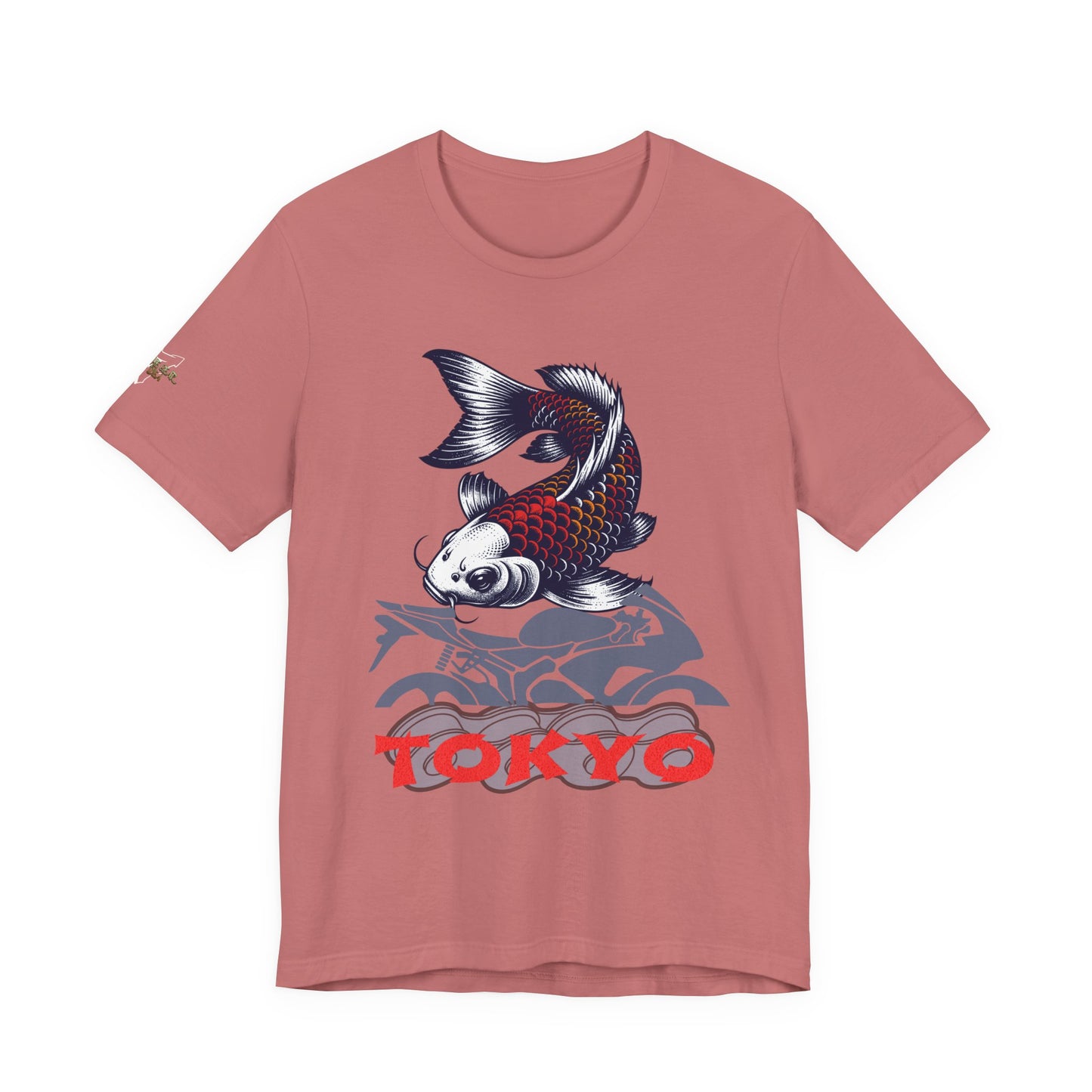 Tokyo Koi Graphic Tee, Casual Streetwear Shirt, Unisex Short Sleeve Top, Gift for Fishermen, Stylish Summer Fashion