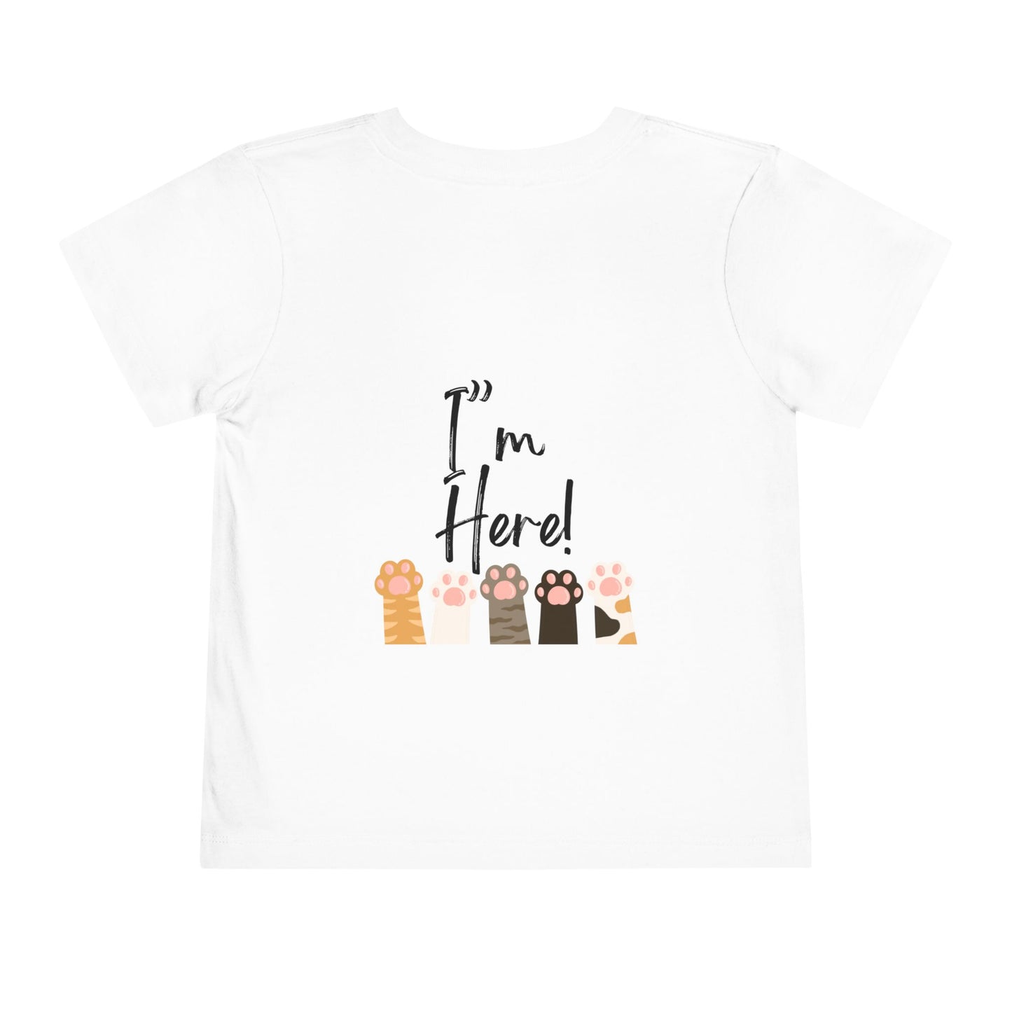 Cute Cat mum I'm here Toddler Tee, Kids Cat T-Shirt, Meow Short Sleeve Top, Adorable Animal Shirt, Fun Playwear for Toddlers