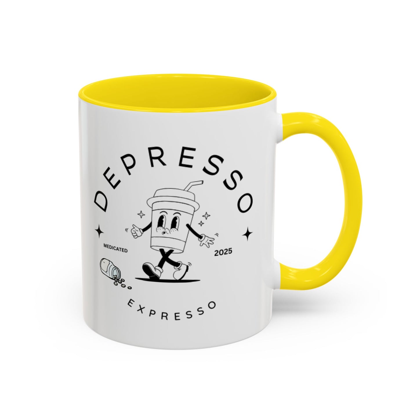 Coffee Mug, Funny Espresso Mug, Gift for Coffee Lovers, Depresso Expresso Humor Cup, Kitchen Decor, Barista Gift, Quirky Beverage Cup,
