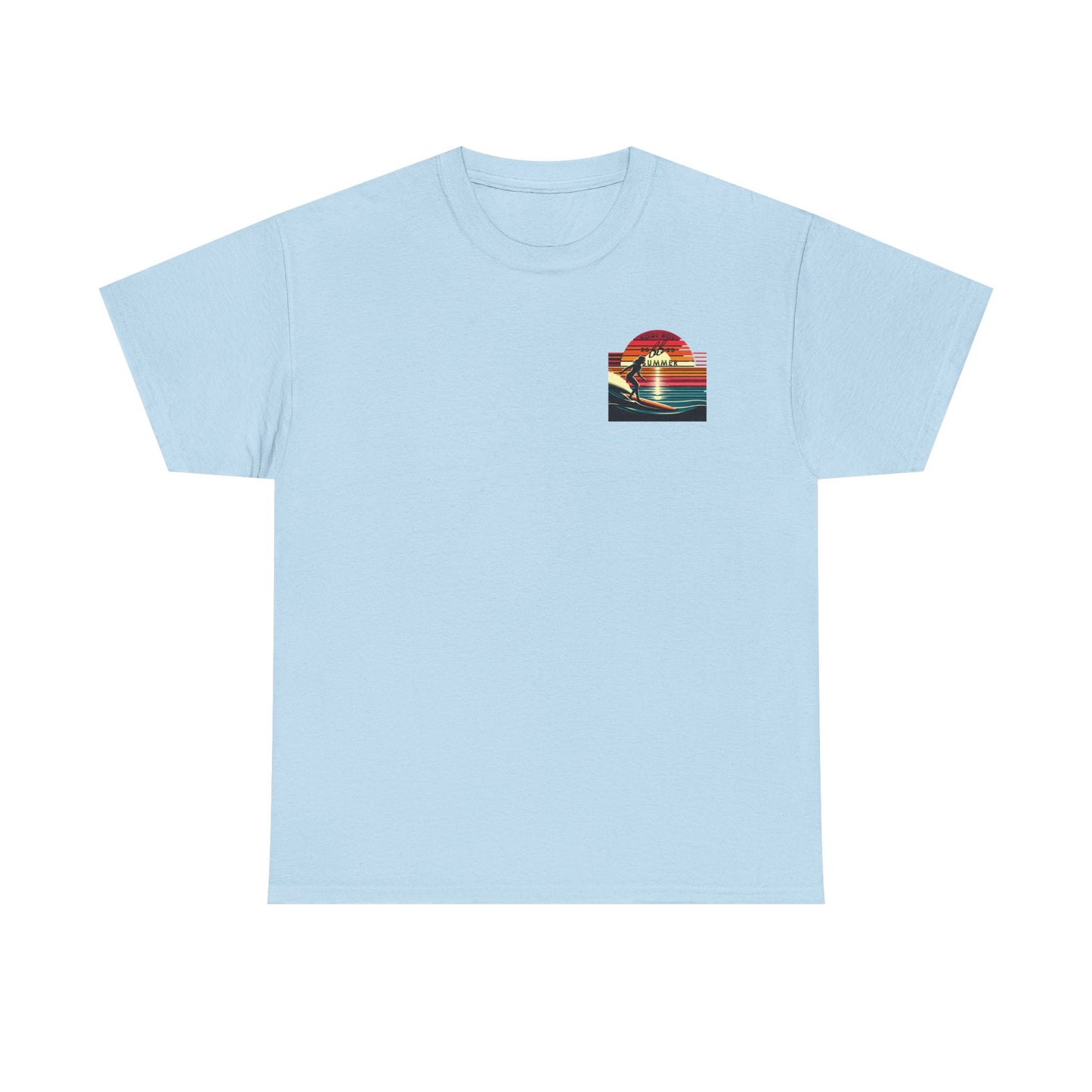 Surf Sunset Unisex Heavy Cotton Tee | Relaxed Summer Vibe, Perfect for Beach Days, Vacation, Gifts, Casual Wear, Fun Times