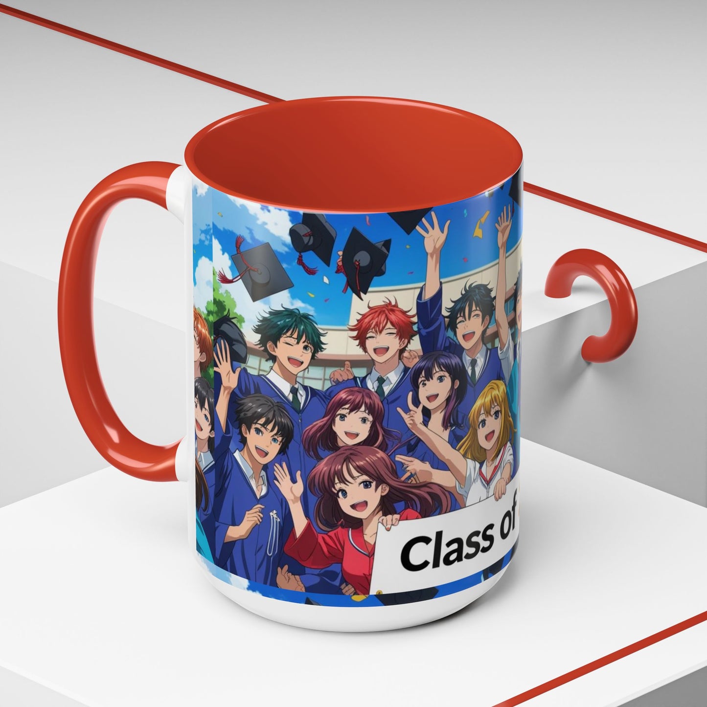 Anime Graduation Coffee Mug for Class of 2025, Personalized Gift, School Memories, Graduation Celebration, Unique Teacher Gift