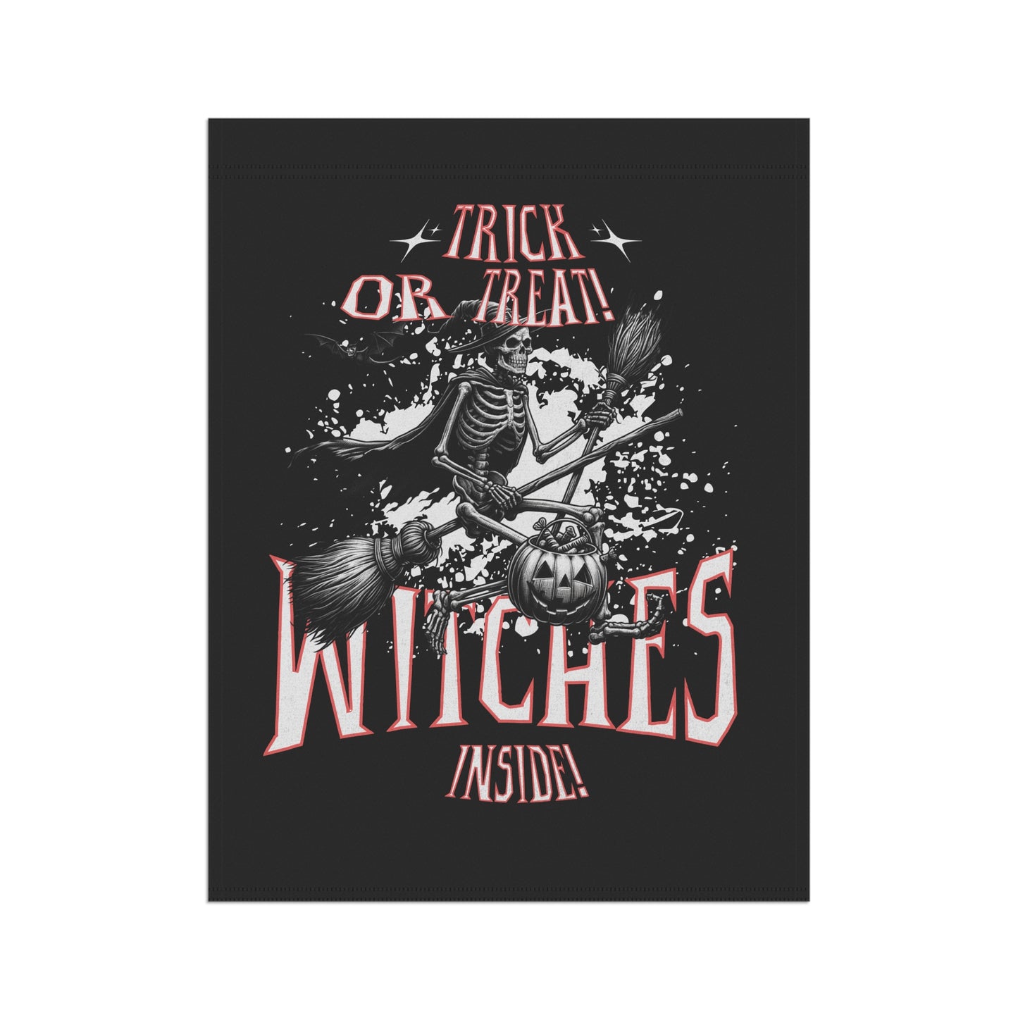 Spooky Halloween Garden Banner, Trick or Treat Flag, Witches Decor, Outdoor Halloween Decor, Festive Yard Art