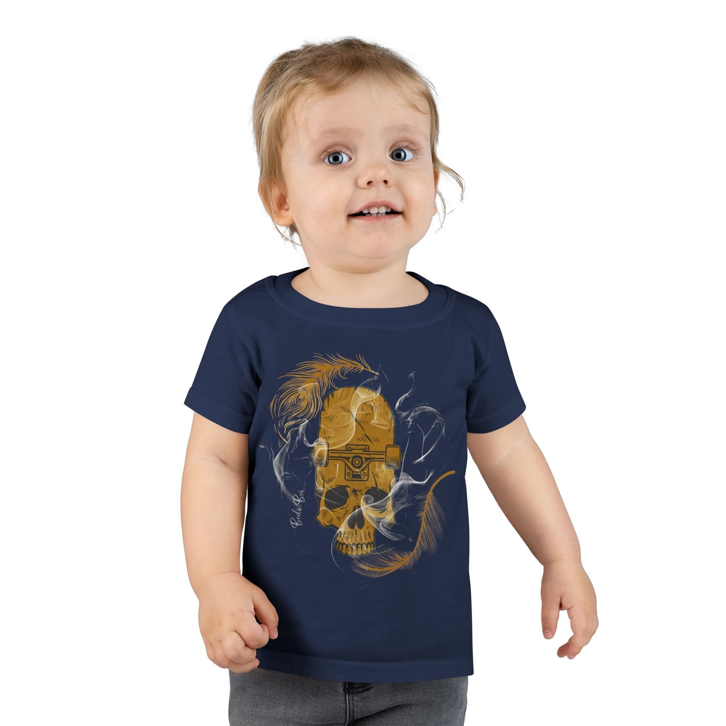 Toddler Mum I'm Here Skull T-Shirt - Cool Graphic Tee, Baby Announcement Shirt, Toddler Birthday Gift, Halloween Outfit, Unique Fun Apparel