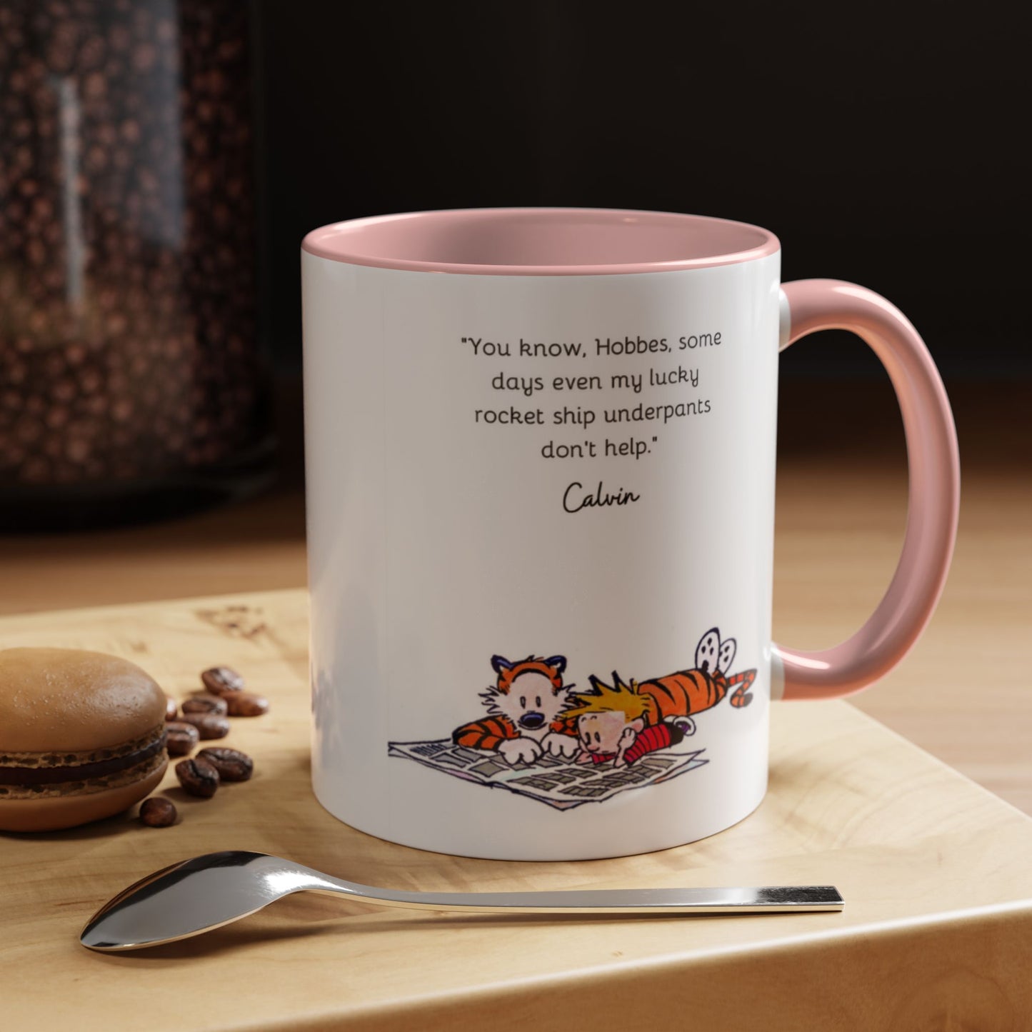 Calvin and Hobbes Inspired Accent Coffee Mug - Fun Gift for Fans, Morning Coffee, Cute Quote Mug, Whimsical Gift, Reading Companion