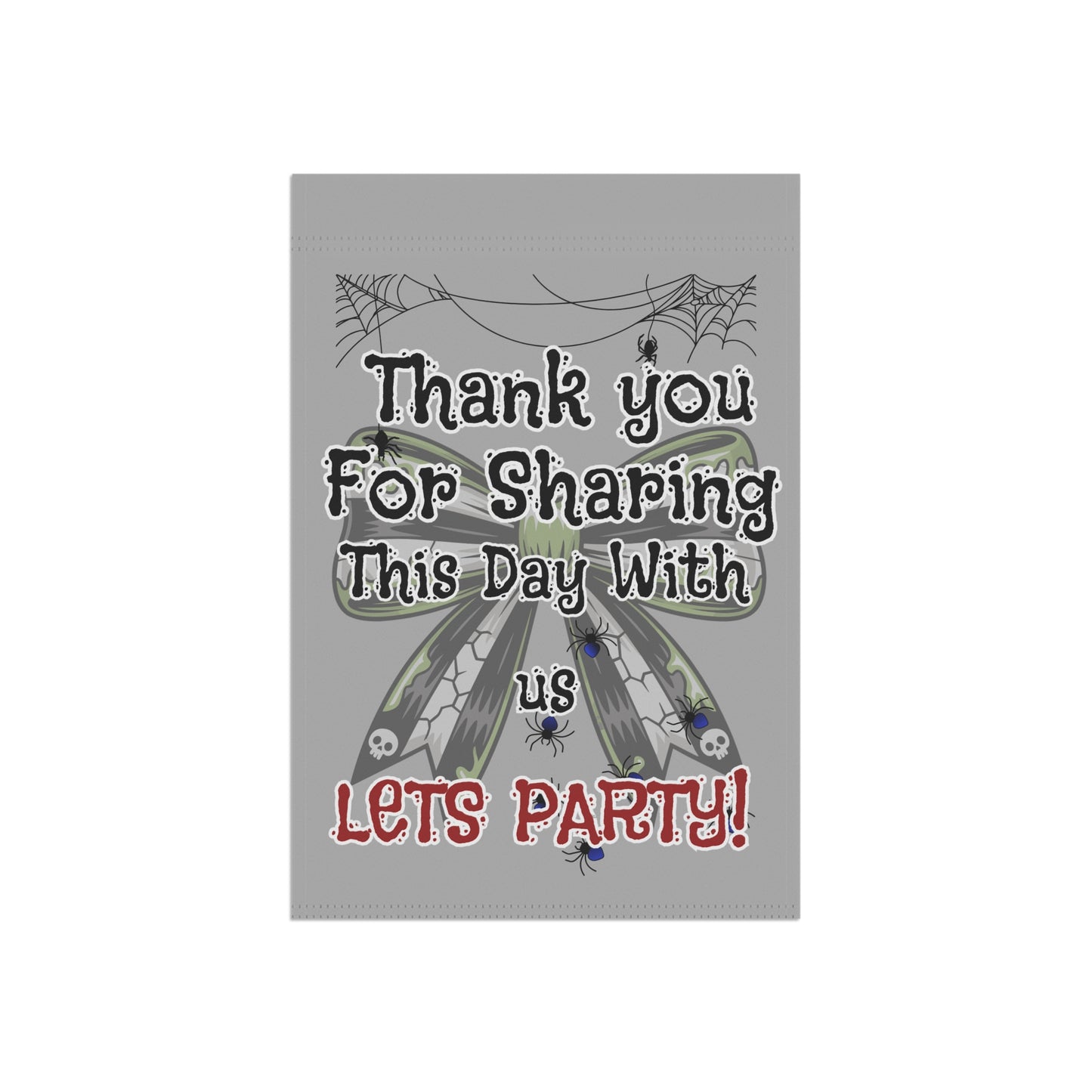 Garden Party Banner, Outdoor Decor, Halloween Party, Fall Celebration, Yard Sign, Festive Banner, Spider Theme