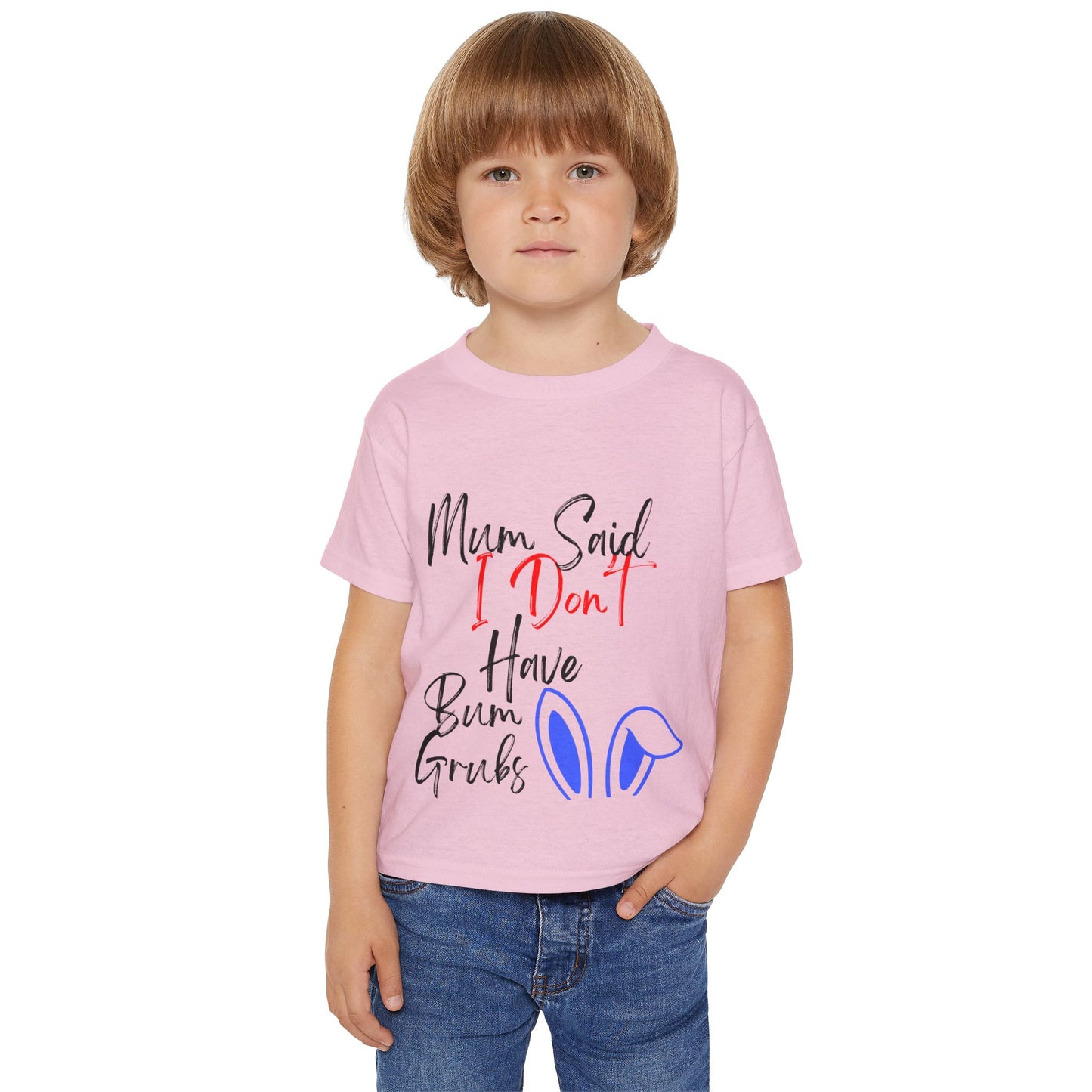 Cute bum grubsToddler T-Shirt for Kids, Fun Playwear, Mum Said I Don't Have Bum Grubs, Gift for Toddlers, Easter, Casual Outfits, Everyday Wear