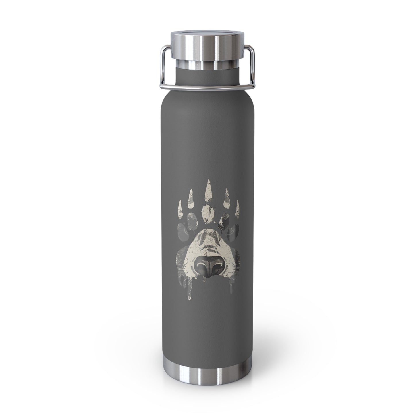 Bear Paw Insulated Water Bottle, 22oz Metal Flask, Eco-Friendly Travel Mug, Outdoor Sports Gear, Wildlife Lover Gift