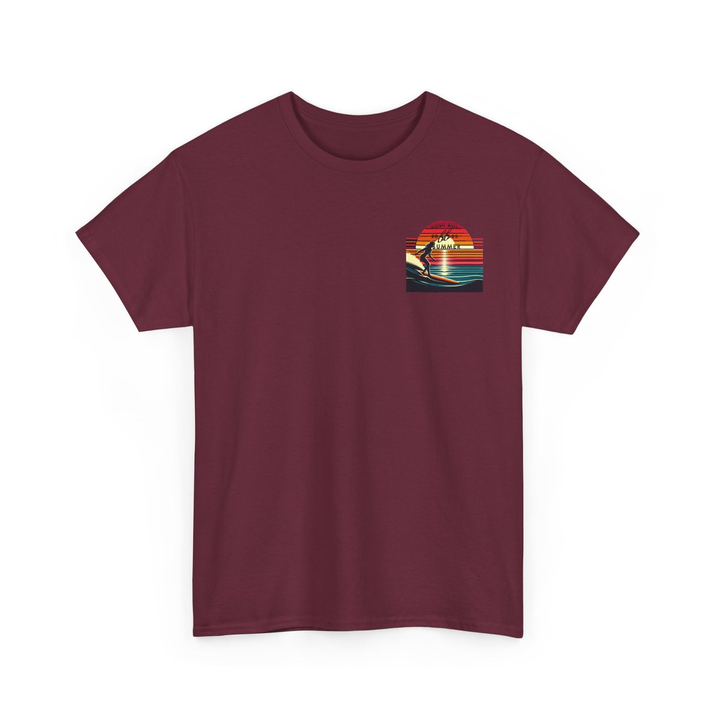Surf Sunset Unisex Heavy Cotton Tee | Relaxed Summer Vibe, Perfect for Beach Days, Vacation, Gifts, Casual Wear, Fun Times