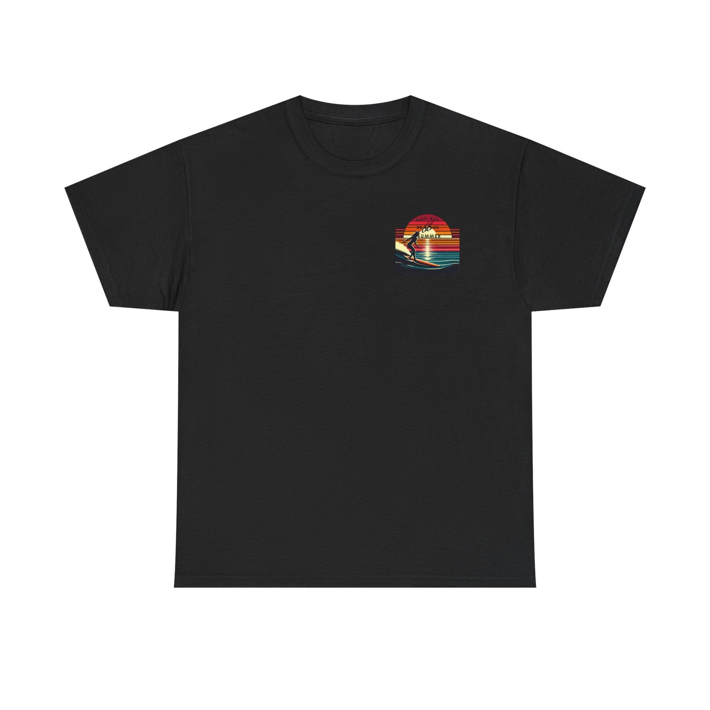 Surf Sunset Unisex Heavy Cotton Tee | Relaxed Summer Vibe, Perfect for Beach Days, Vacation, Gifts, Casual Wear, Fun Times