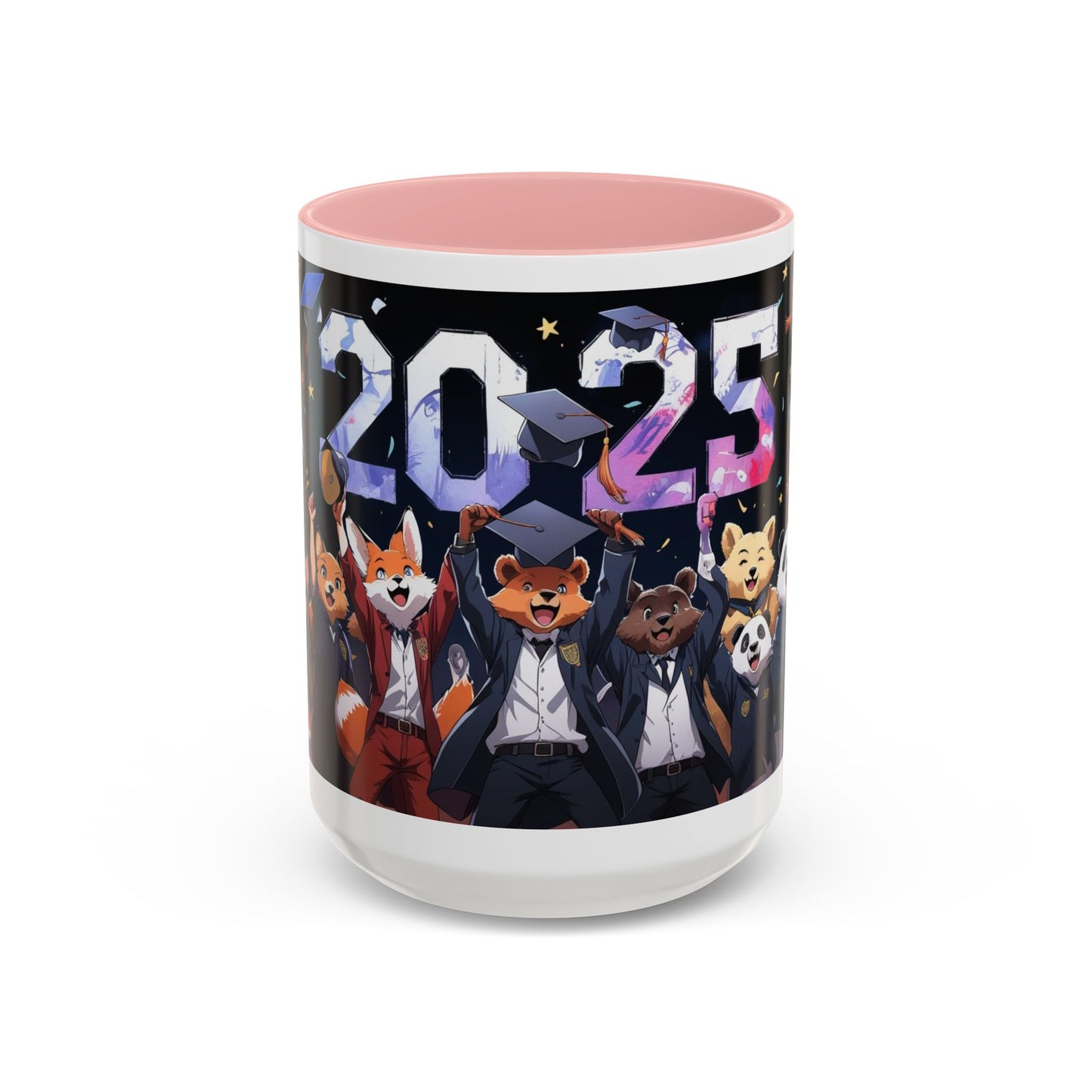 Anime Animals Graduation Celebration Coffee Mug, Funny Animal Graduation Mug, Custom Graduate Gift, Class of 2025 Mug, Unique Graduation Present