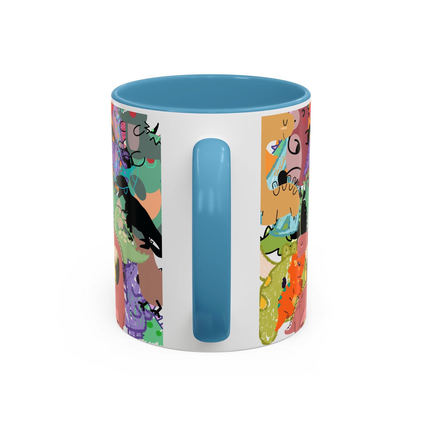 Vibrant Animal Pattern Coffee Mug, Fun Animal Mug, Colorful Mug Gift, Unique Coffee Cup, Quirky Cat Mug, Animal Lovers Drinkware