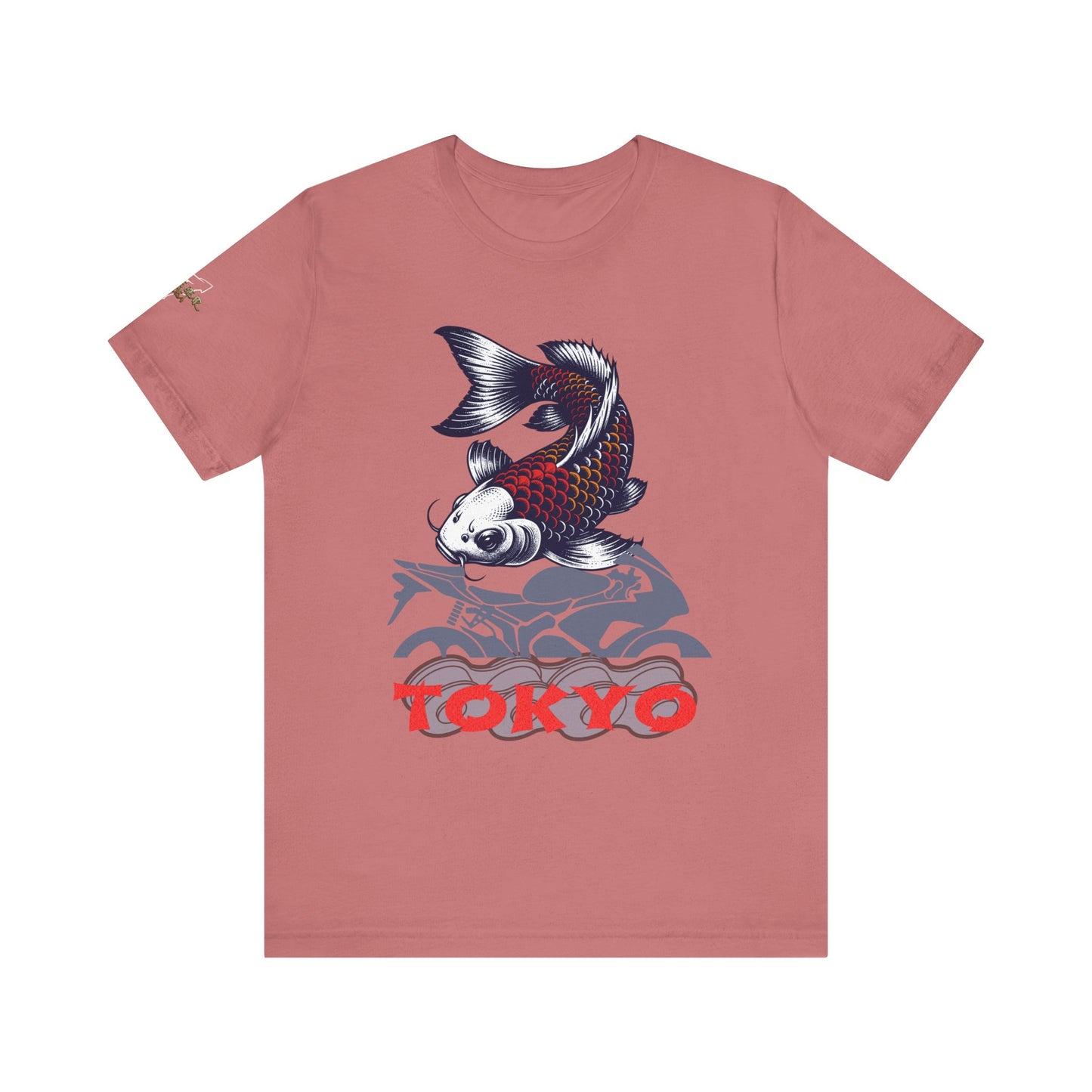 Tokyo Koi Graphic Tee, Casual Streetwear Shirt, Unisex Short Sleeve Top, Gift for Fishermen, Stylish Summer Fashion