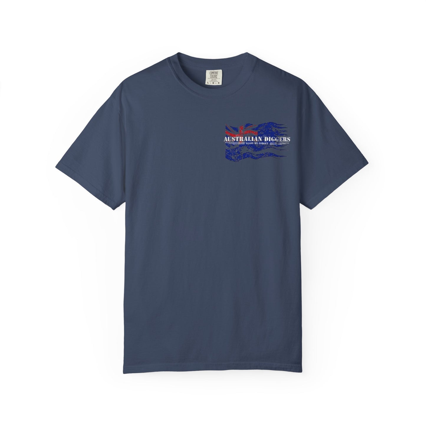 Australian Diggers Garment-Dyed T-Shirt, Commemorative Apparel, Casual Wear, Veterans' Day Gift, Vintage Style Tee, Unisex Fashion
