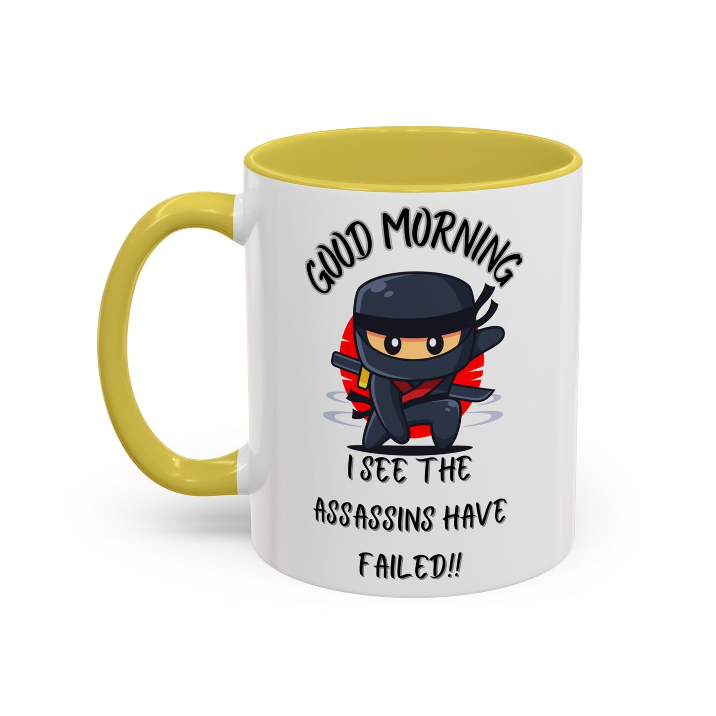 Colourful Assassins have failed Coffee Mug, 11oz/15oz, Funny Gift for Him/Her, Office Humor, Birthday Present, Unique Ceramic Mugs