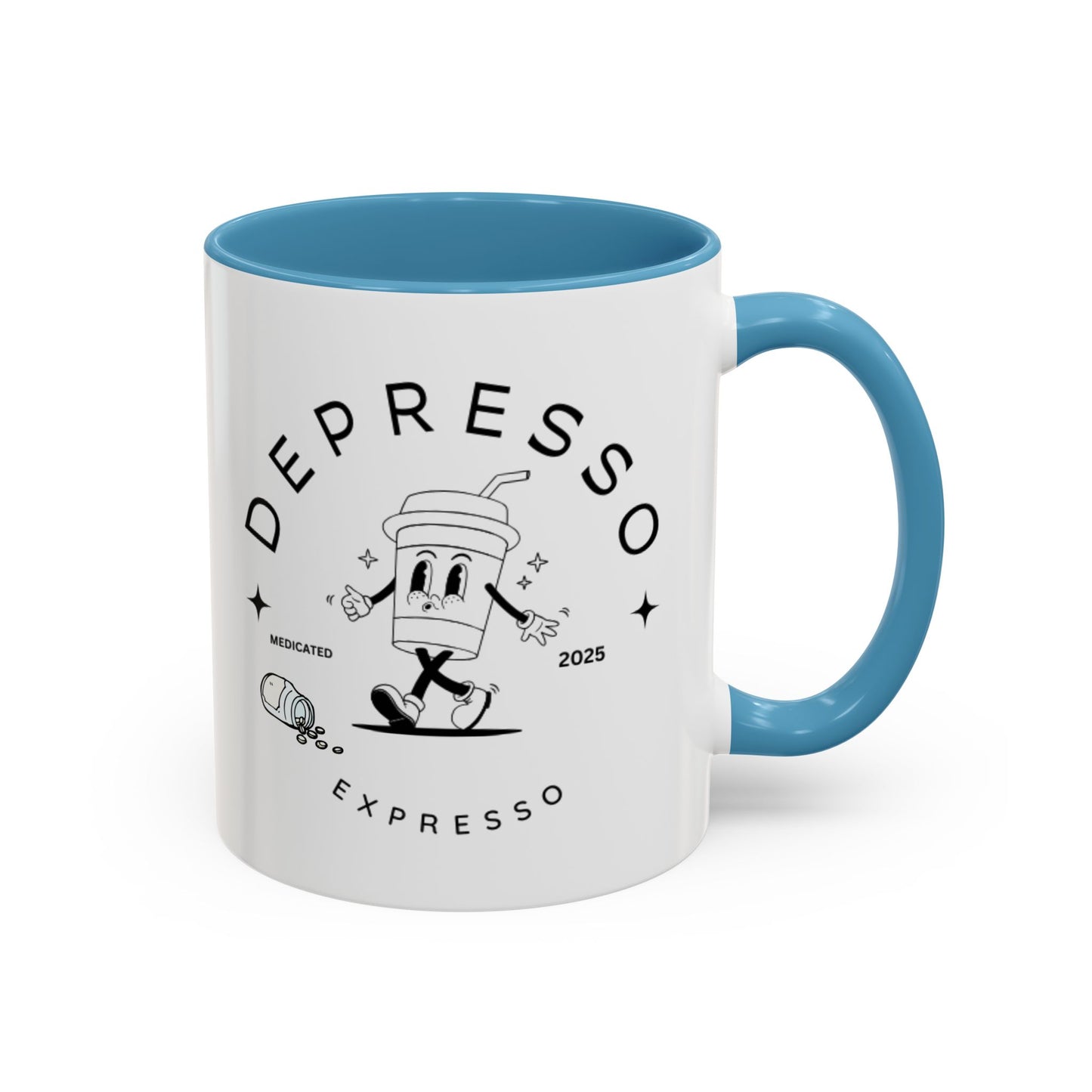 Coffee Mug, Funny Espresso Mug, Gift for Coffee Lovers, Depresso Expresso Humor Cup, Kitchen Decor, Barista Gift, Quirky Beverage Cup,