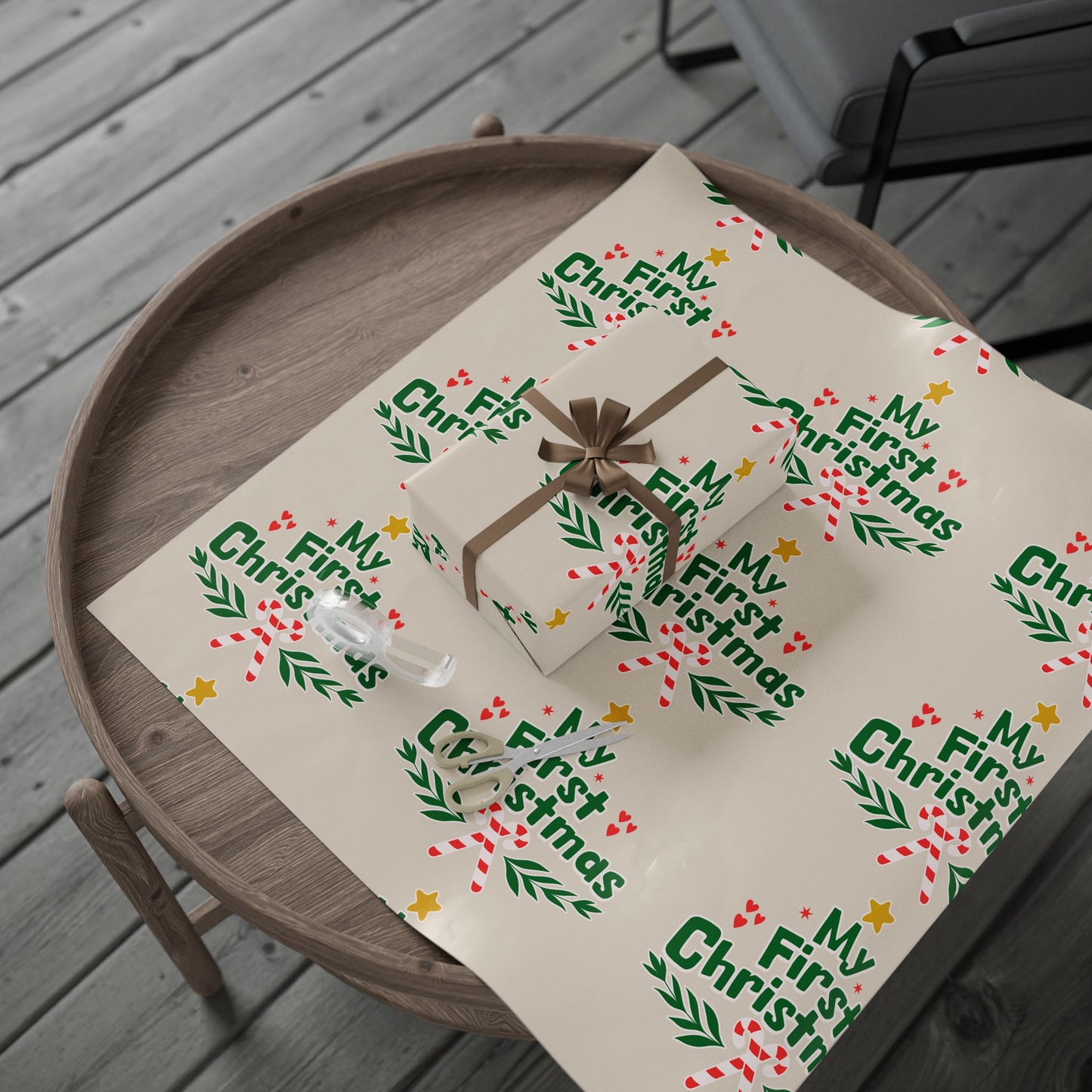 First xmas, Holiday Gift Wrap, Christmas Packaging, Eco-Friendly Wrap, Seasonal Decor, Unique Gift Presentation