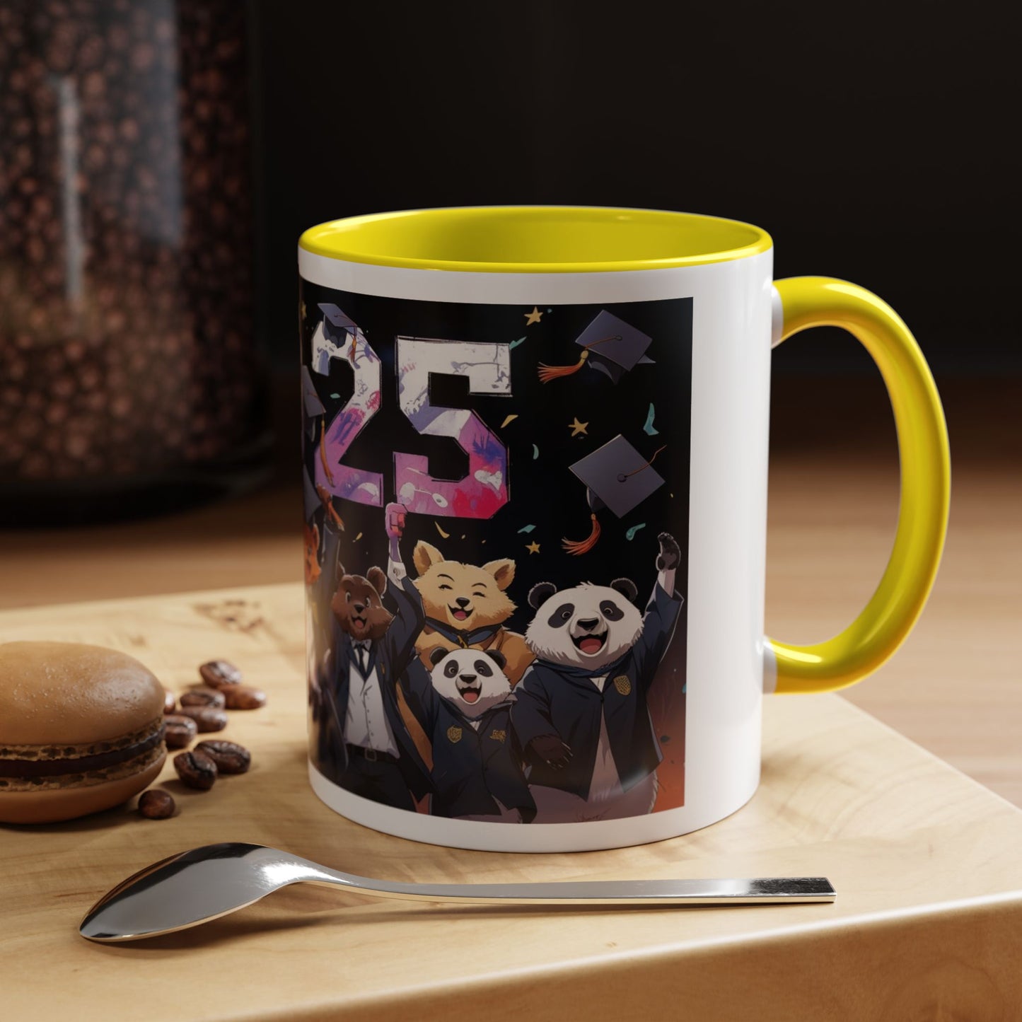 Anime Animals Graduation Celebration Coffee Mug, Funny Animal Graduation Mug, Custom Graduate Gift, Class of 2025 Mug, Unique Graduation Present