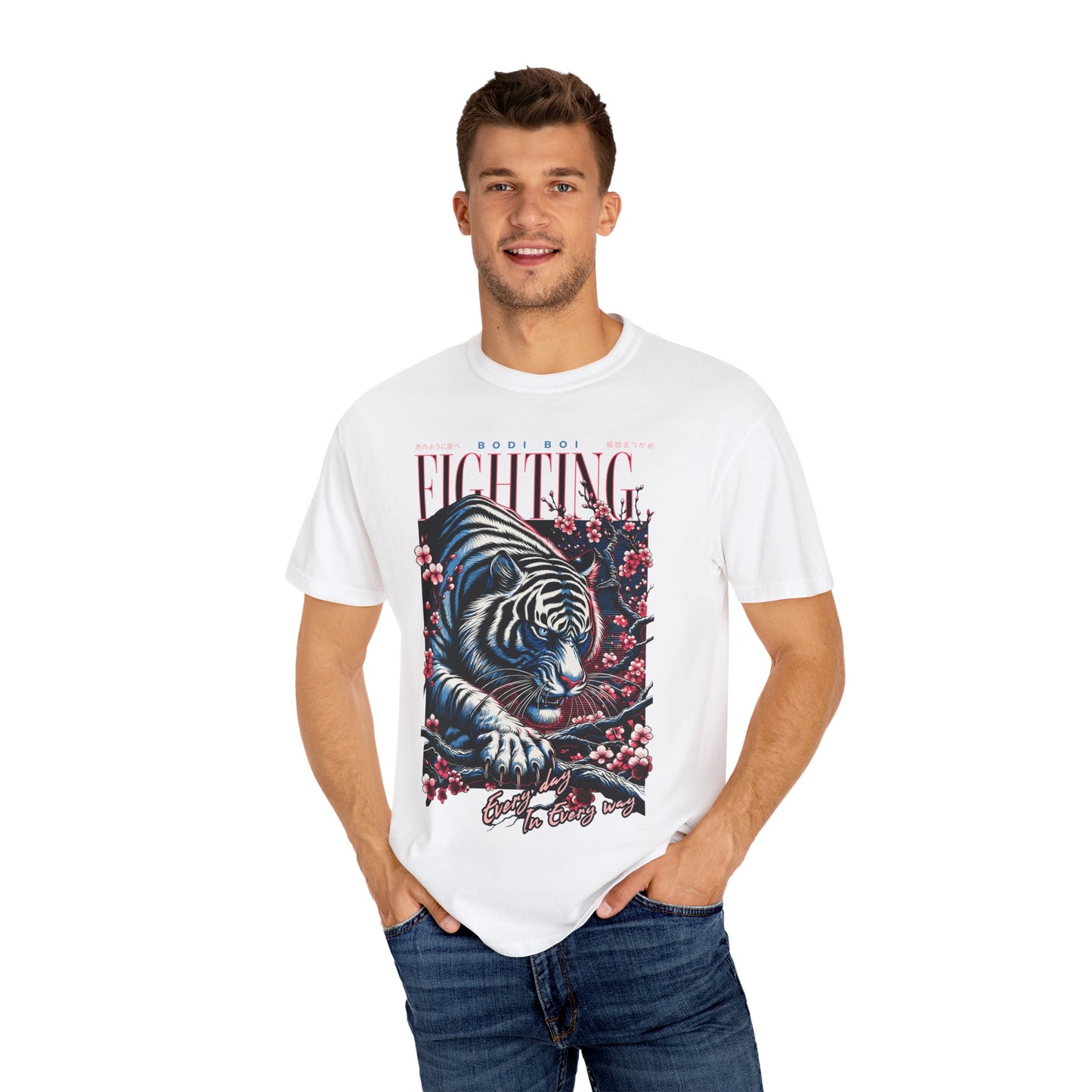Fierce Tiger Graphic Tee, Vintage Style T-shirt, Unisex Casual Wear, Perfect Gift for Animal Lovers, Fight Against Negative Energy