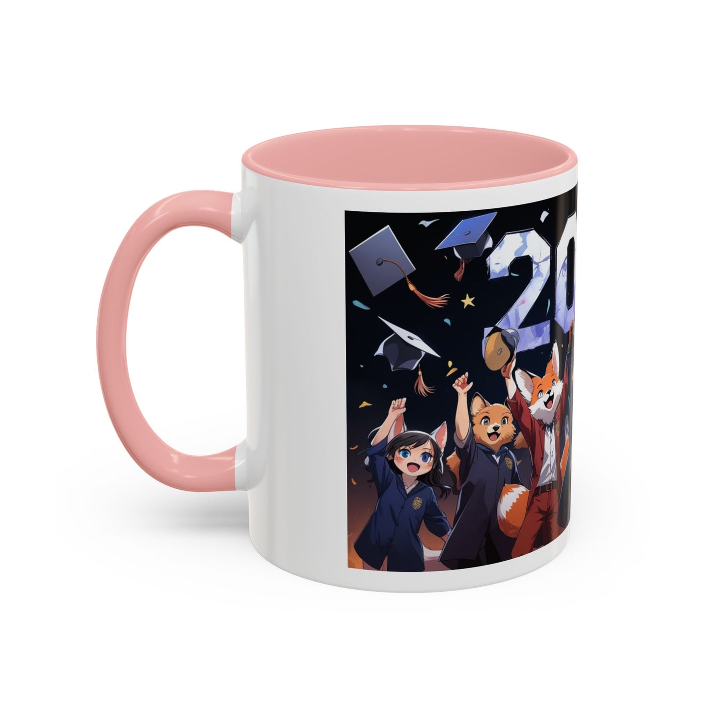 Anime Animals Graduation Celebration Coffee Mug, Funny Animal Graduation Mug, Custom Graduate Gift, Class of 2025 Mug, Unique Graduation Present