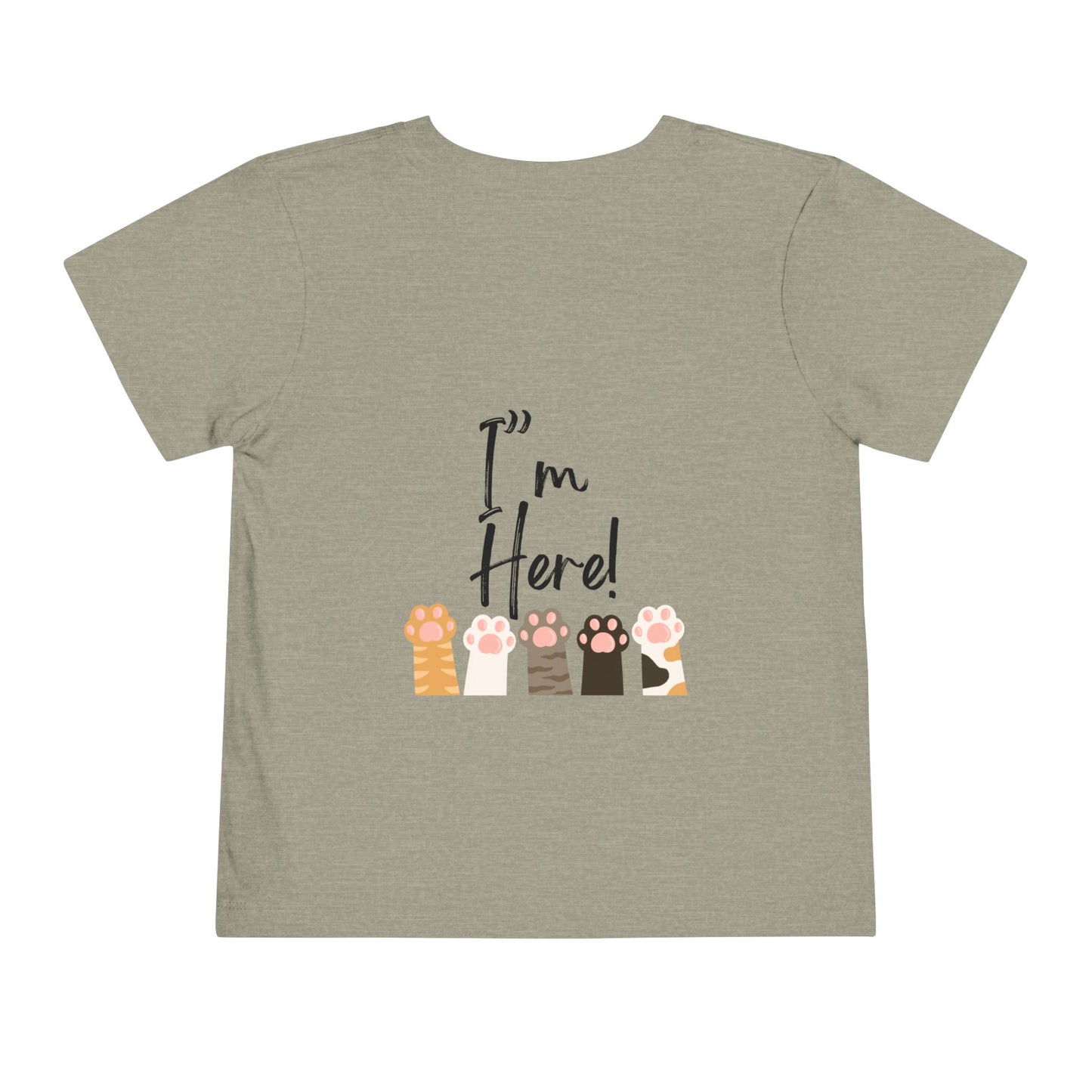 Cute Cat mum I'm here Toddler Tee, Kids Cat T-Shirt, Meow Short Sleeve Top, Adorable Animal Shirt, Fun Playwear for Toddlers