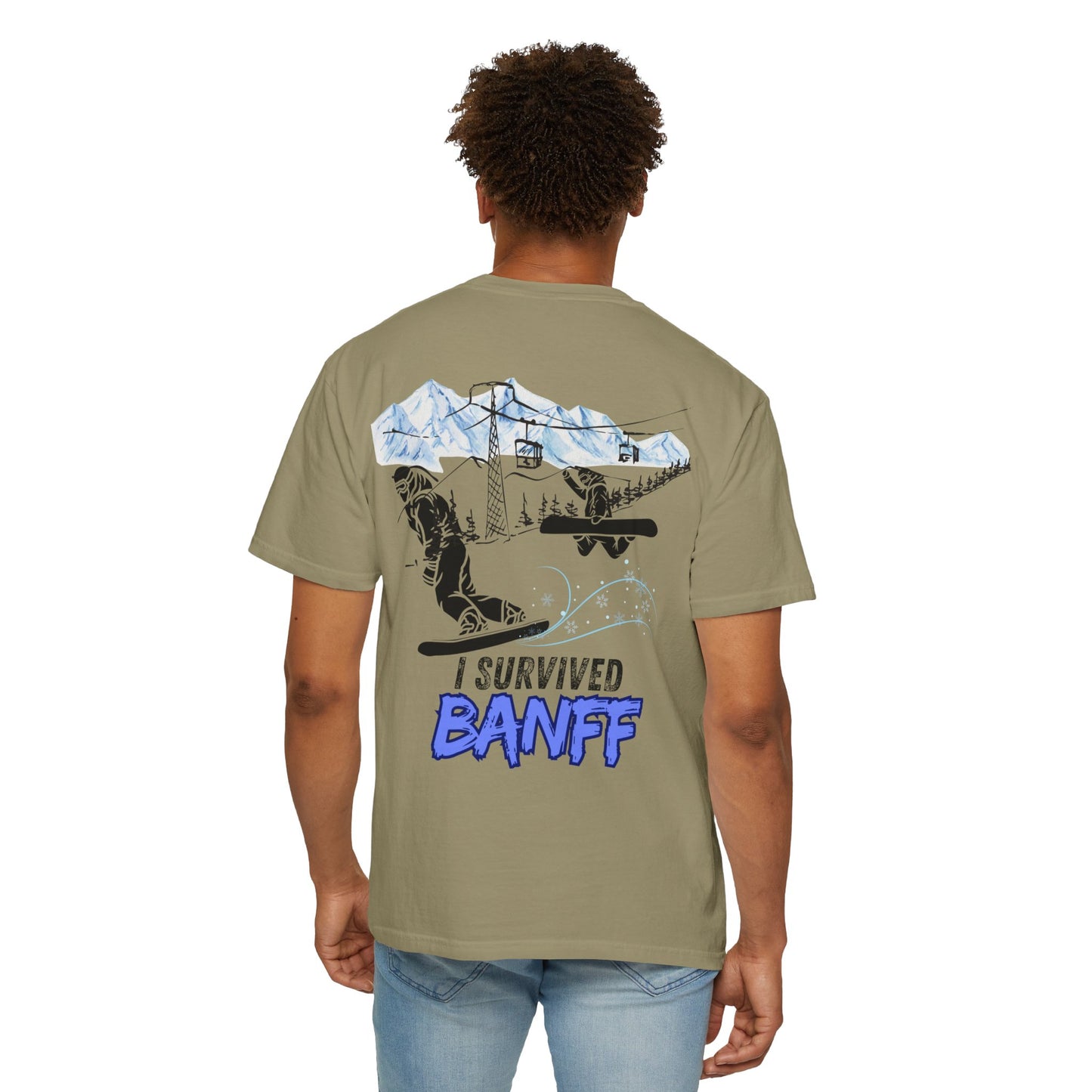 Banff Ski Adventure T-Shirt - Unisex Garment-Dyed Tee, Snowboarder Gift, Winter Sports Apparel, Ski Trip Souvenir, Funny Travel Shirt
