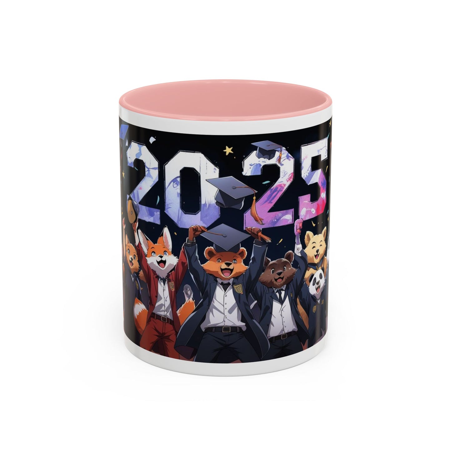 Anime Animals Graduation Celebration Coffee Mug, Funny Animal Graduation Mug, Custom Graduate Gift, Class of 2025 Mug, Unique Graduation Present