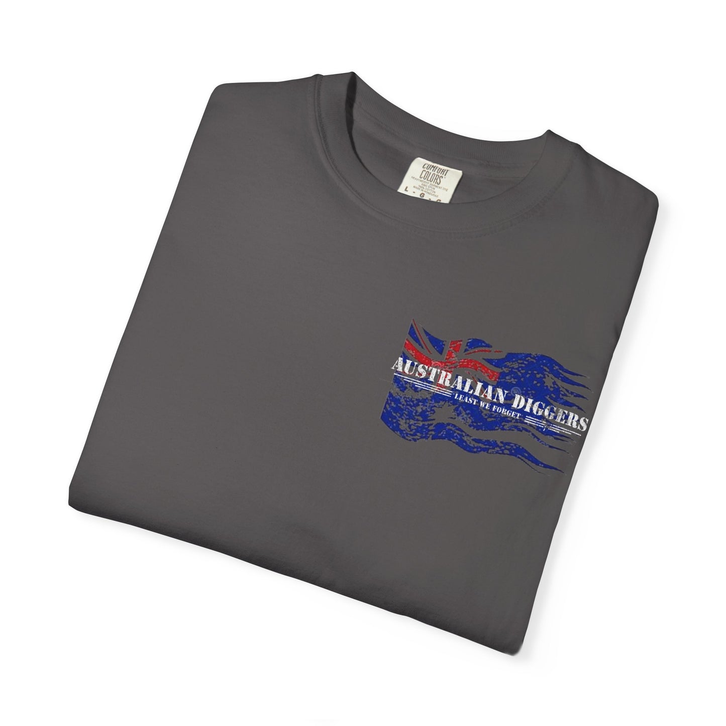 Australian Diggers Garment-Dyed T-Shirt, Commemorative Apparel, Casual Wear, Veterans' Day Gift, Vintage Style Tee, Unisex Fashion