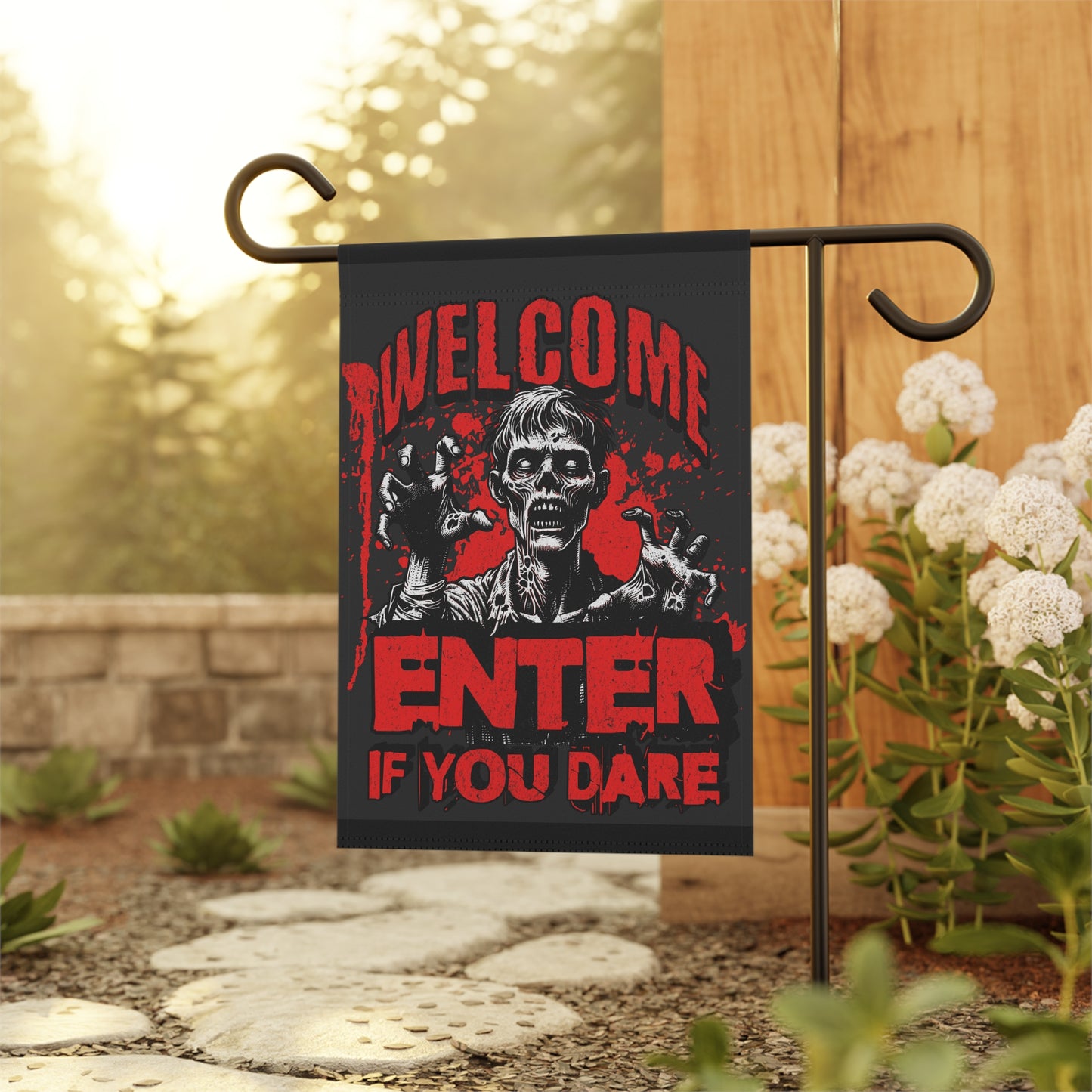 Spooky Garden Banner: Halloween Decor, Yard Sign, Outdoor Decoration, Fall Festivities, Haunted House