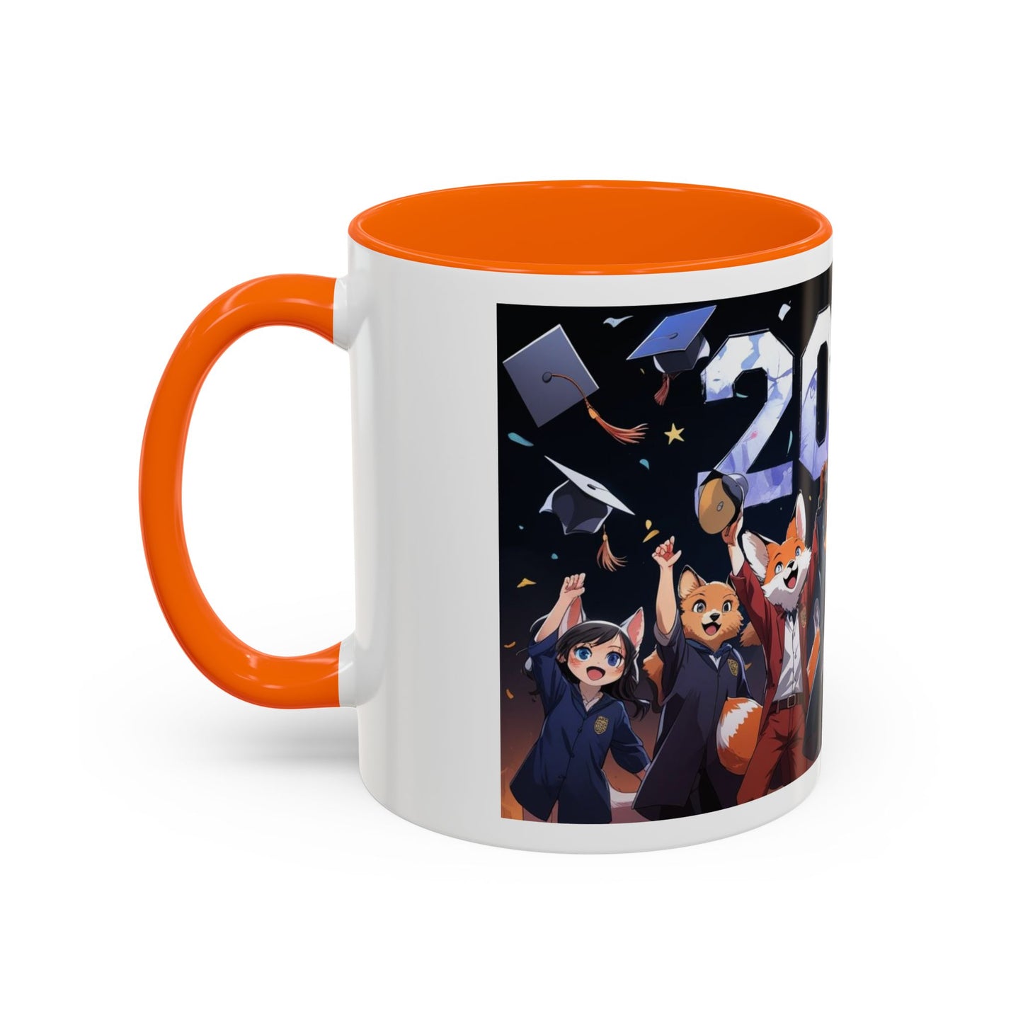 Anime Animals Graduation Celebration Coffee Mug, Funny Animal Graduation Mug, Custom Graduate Gift, Class of 2025 Mug, Unique Graduation Present