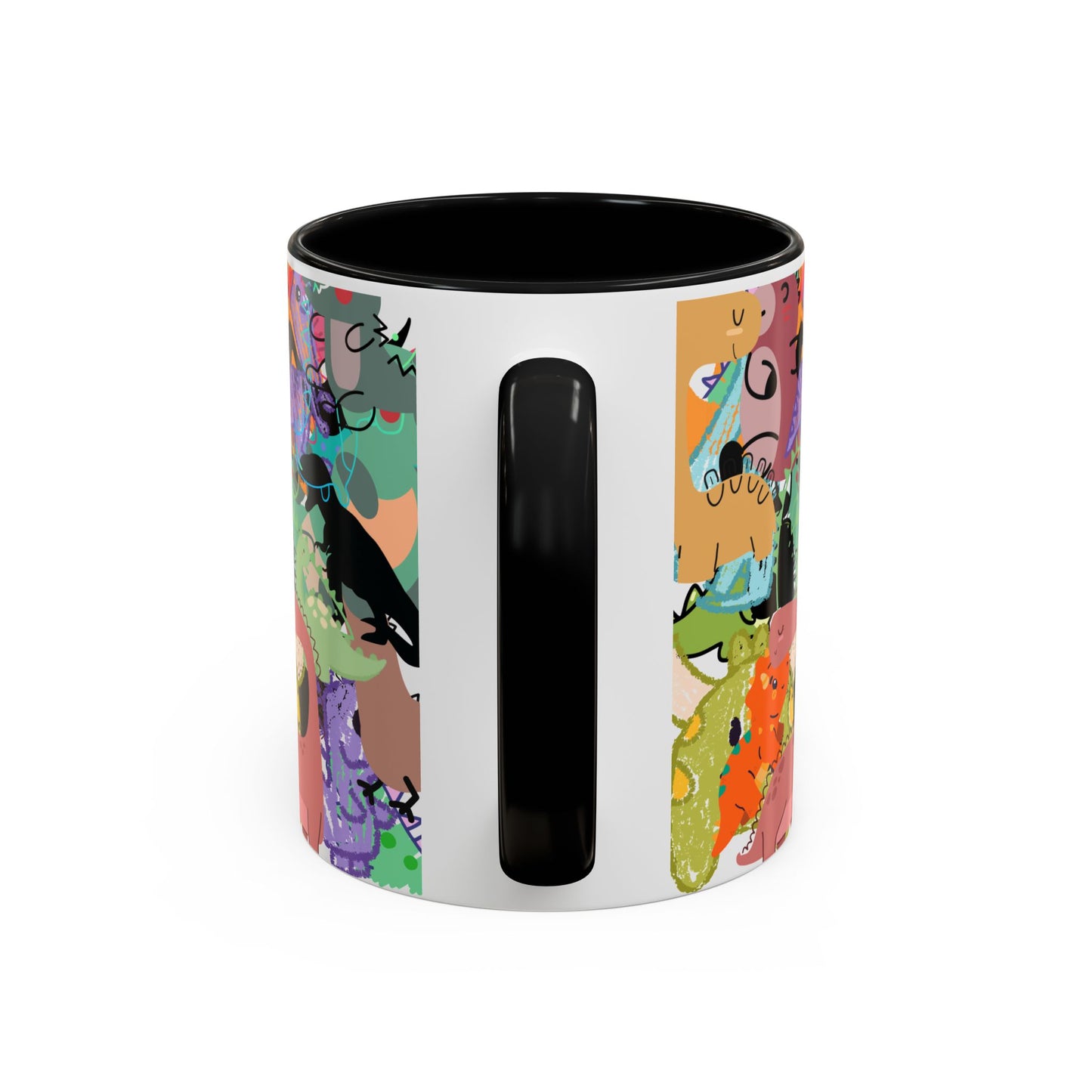 Vibrant Animal Pattern Coffee Mug, Fun Animal Mug, Colorful Mug Gift, Unique Coffee Cup, Quirky Cat Mug, Animal Lovers Drinkware