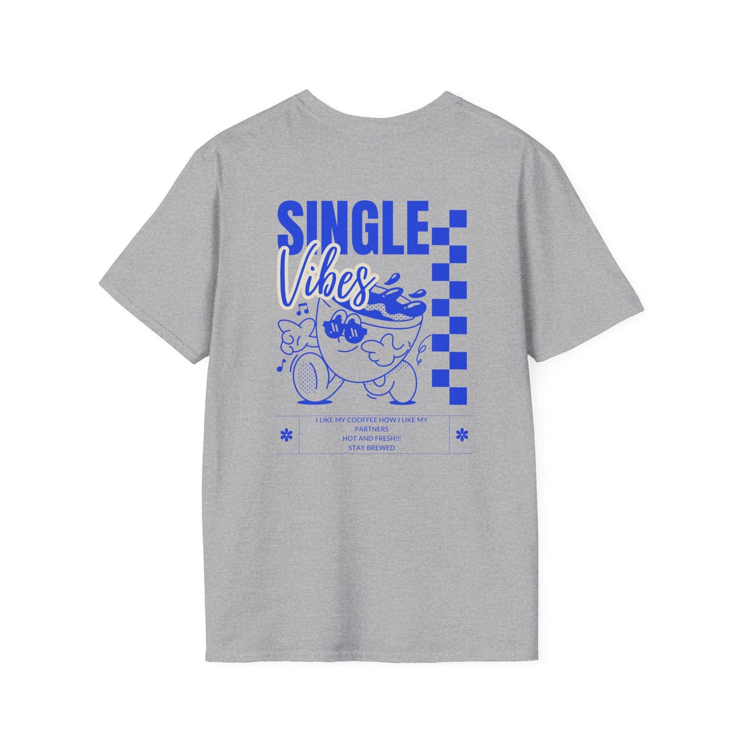 Single Vibes Unisex Softstyle T-Shirt, Cute Graphic Tee, Funny T-Shirt, Gift for Singles, Casual Wear, Summer Fashion, Everyday Style