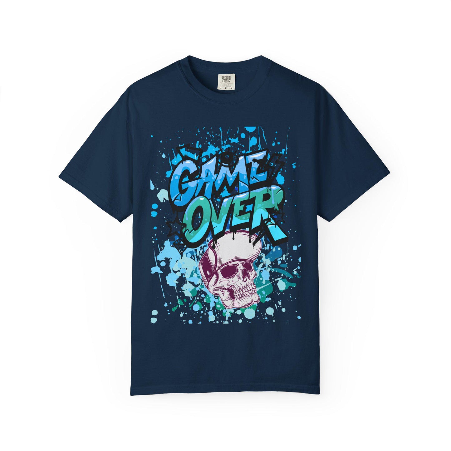 Gamer Skull T-shirt, Unisex Graphic Tee, Game Over Apparel, Casual Wear, Gift for Gamers, Streetwear, Cool Graphic Shirt
