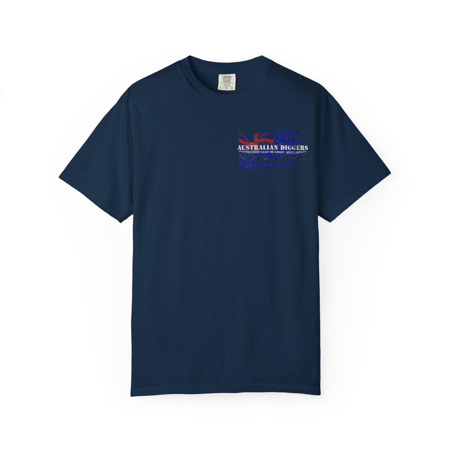 Australian Diggers Garment-Dyed T-Shirt, Commemorative Apparel, Casual Wear, Veterans' Day Gift, Vintage Style Tee, Unisex Fashion