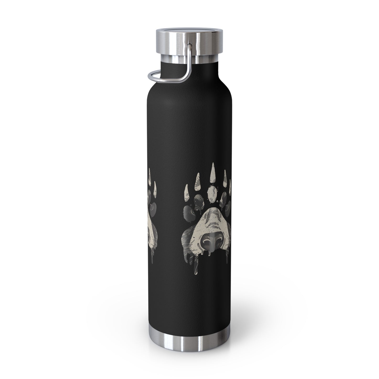 Bear Paw Insulated Water Bottle, 22oz Metal Flask, Eco-Friendly Travel Mug, Outdoor Sports Gear, Wildlife Lover Gift