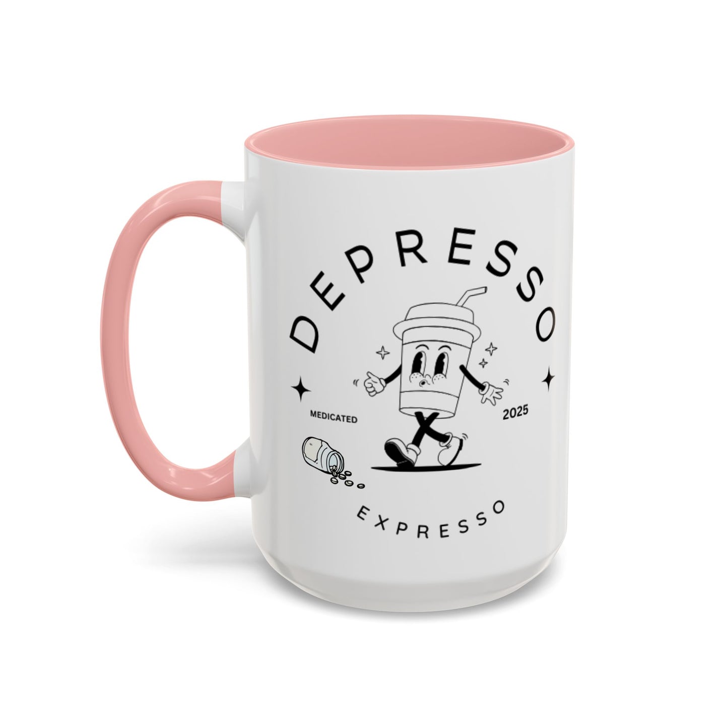 Coffee Mug, Funny Espresso Mug, Gift for Coffee Lovers, Depresso Expresso Humor Cup, Kitchen Decor, Barista Gift, Quirky Beverage Cup,