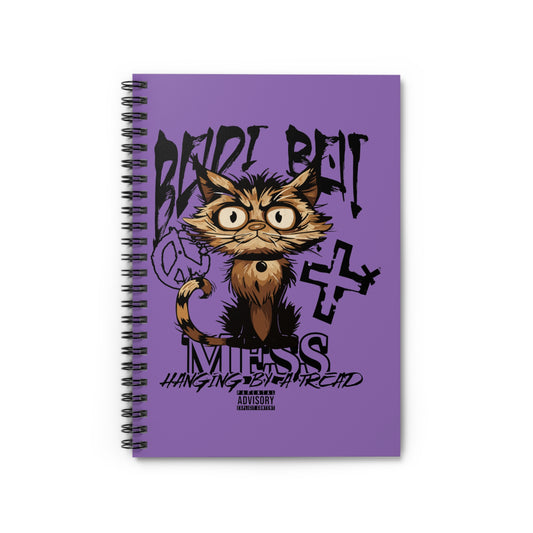 Rebellious Cat Spiral Notebook, Cute Journal for Cat Lovers, Aesthetic Stationery Gift, School Supplies, Funny Gift Idea